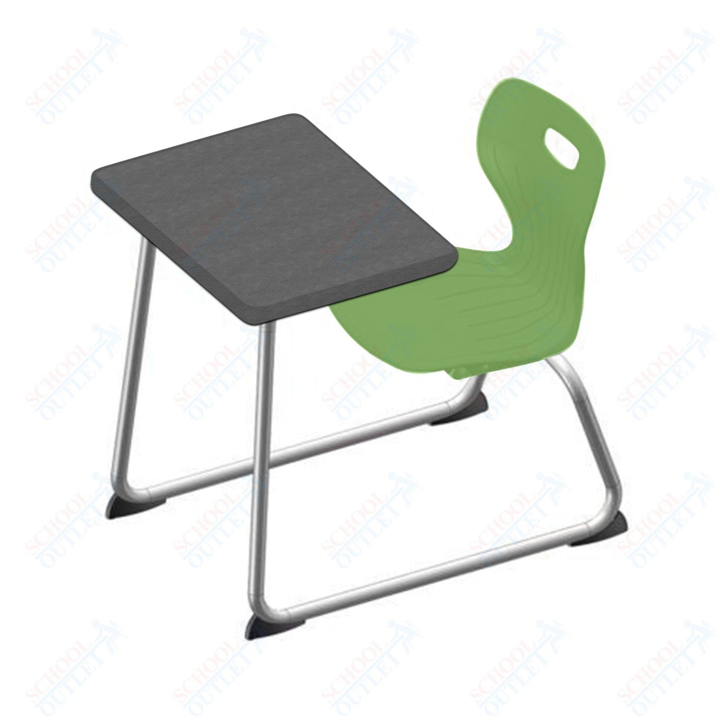 USA Capitol Euroflex 16" Seat Height Sled Combo Desks with Hard Palstic Top, no Bookrack (USC-3006HP)