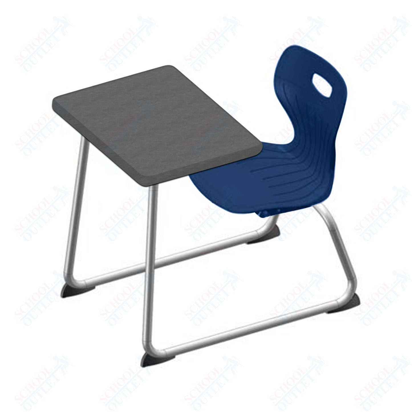 USA Capitol Euroflex 16" Seat Height Sled Combo Desks with Hard Palstic Top, no Bookrack (USC-3006HP)