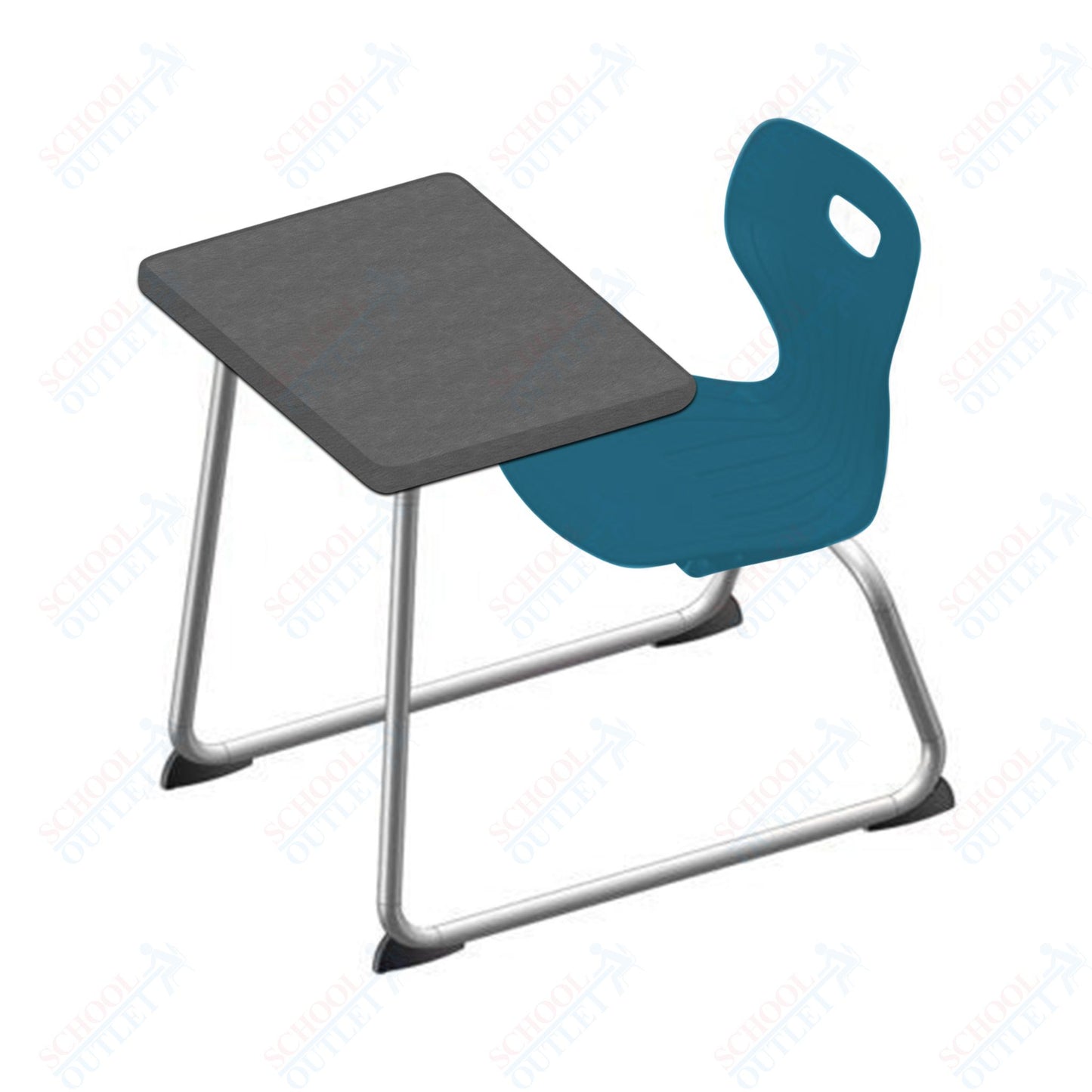 USA Capitol Euroflex 16" Seat Height Sled Combo Desks with Hard Palstic Top, no Bookrack (USC-3006HP)