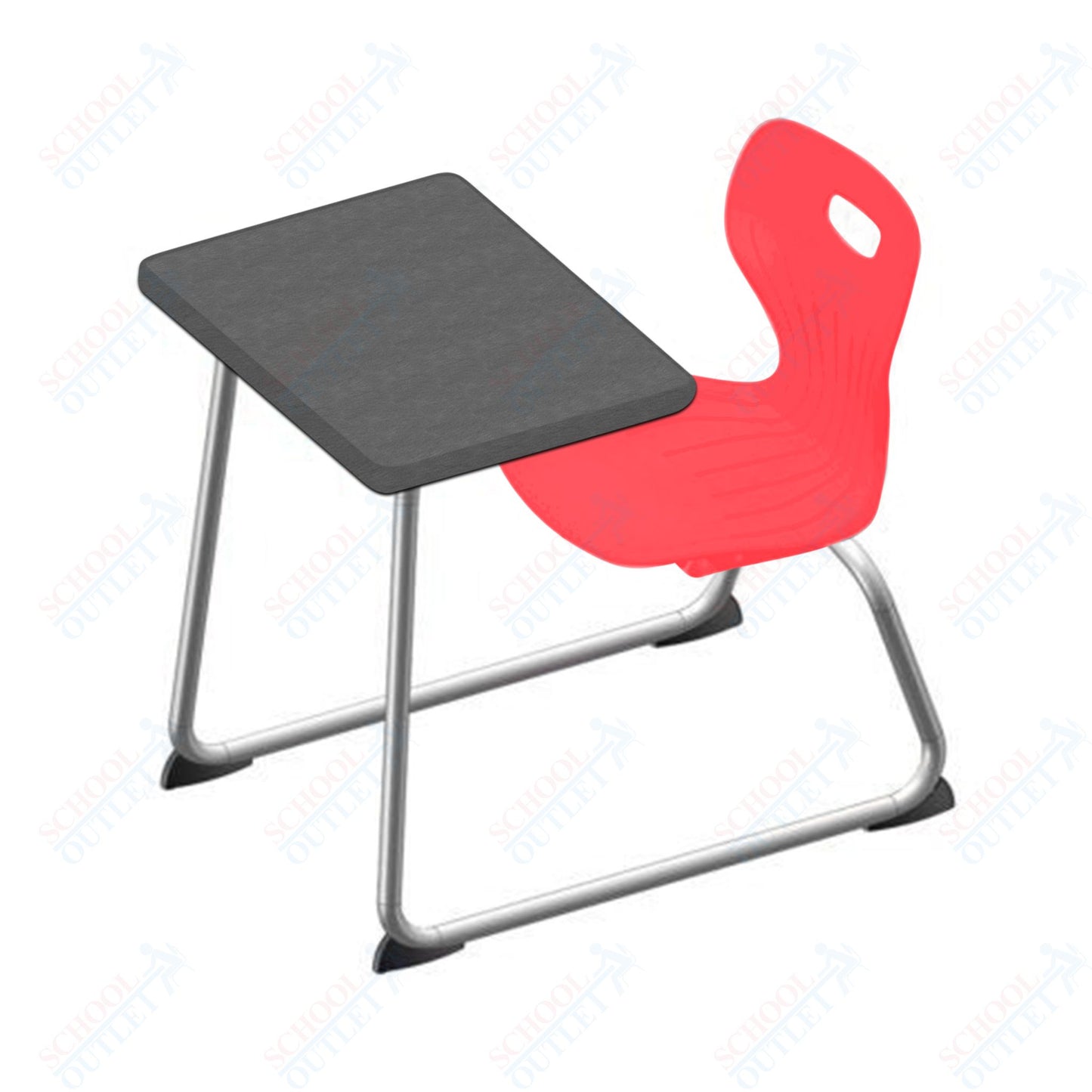 USA Capitol Euroflex 16" Seat Height Sled Combo Desks with Hard Palstic Top, no Bookrack (USC-3006HP)