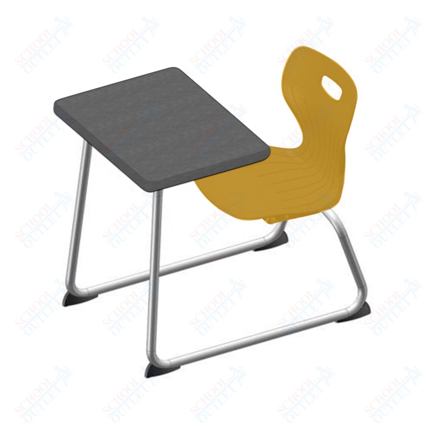 USA Capitol Euroflex 16" Seat Height Sled Combo Desks with Hard Palstic Top, no Bookrack (USC-3006HP)