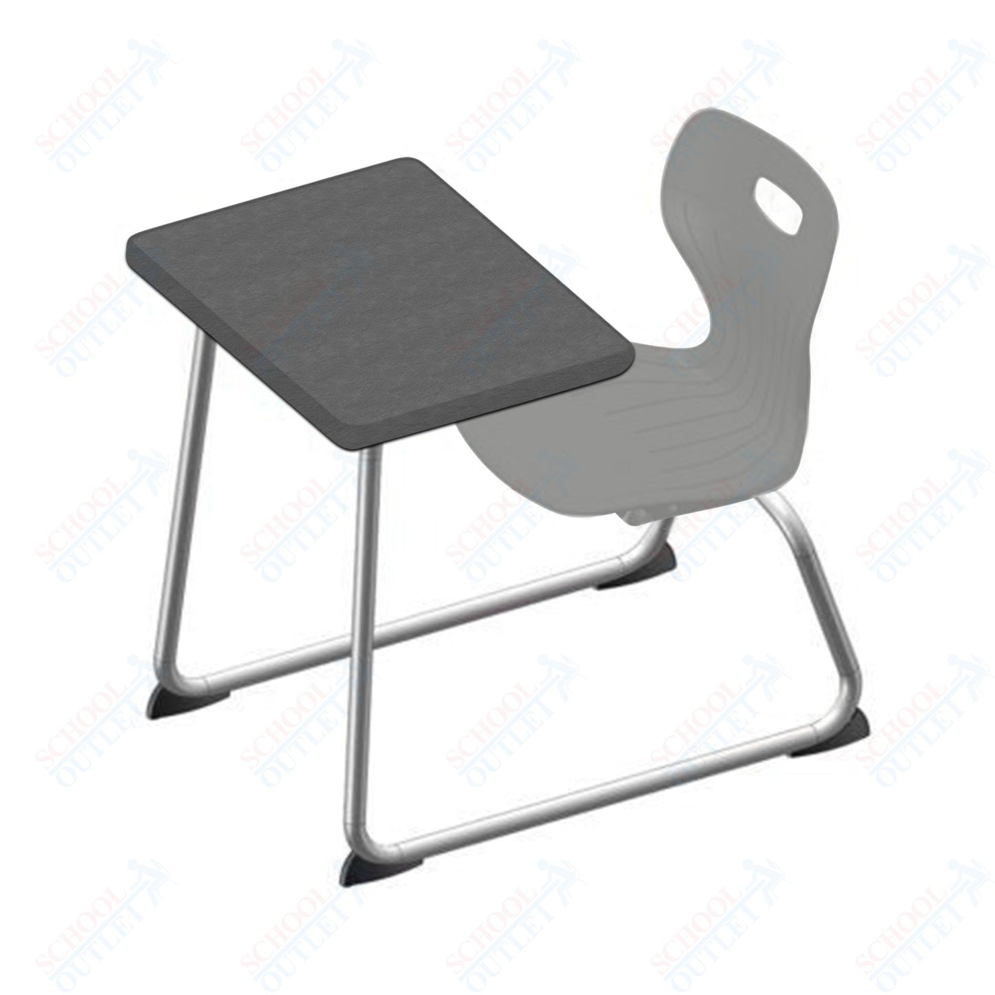 USA Capitol Euroflex 16" Seat Height Sled Combo Desks with Hard Palstic Top, no Bookrack (USC-3006HP)