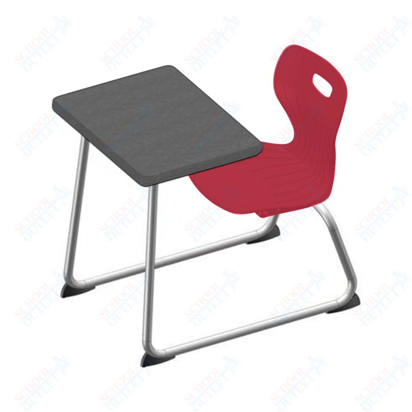 USA Capitol Euroflex 16" Seat Height Sled Combo Desks with Hard Palstic Top, no Bookrack (USC-3006HP)