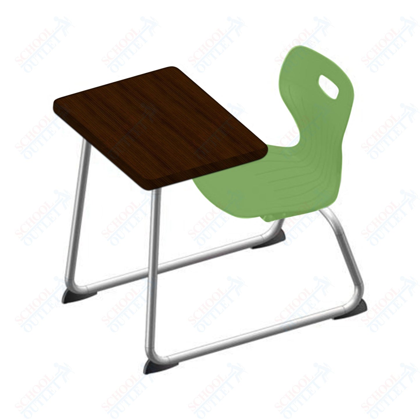 USA Capitol Euroflex 16" Seat Height Sled Combo Desks with Hard Palstic Top, no Bookrack (USC-3006HP)