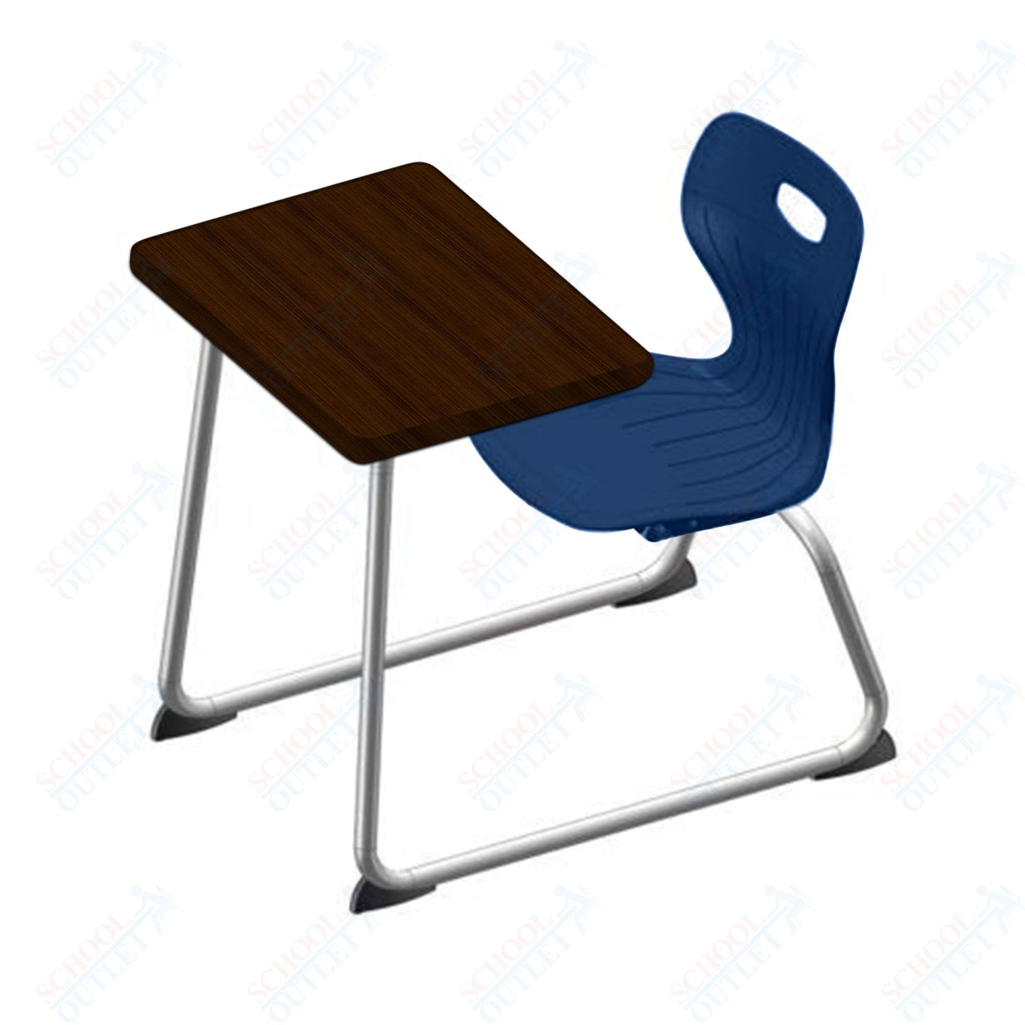 USA Capitol Euroflex 16" Seat Height Sled Combo Desks with Hard Palstic Top, no Bookrack (USC-3006HP)