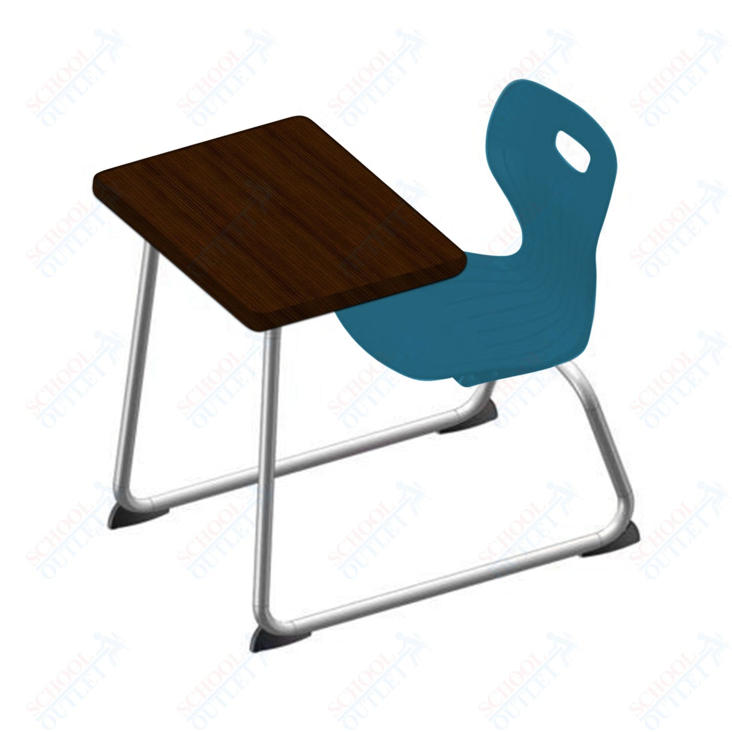 USA Capitol Euroflex 16" Seat Height Sled Combo Desks with Hard Palstic Top, no Bookrack (USC-3006HP)