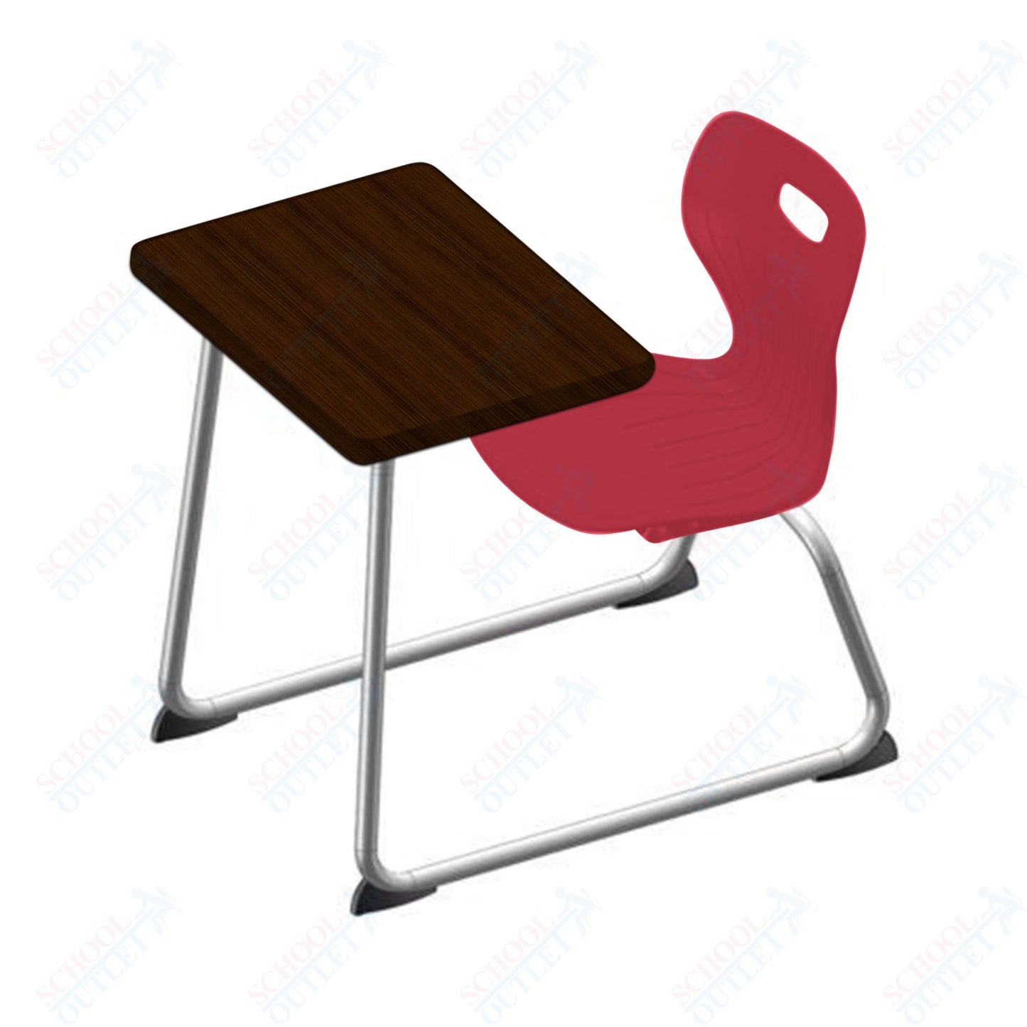 USA Capitol Euroflex 16" Seat Height Sled Combo Desks with Hard Palstic Top, no Bookrack (USC-3006HP)