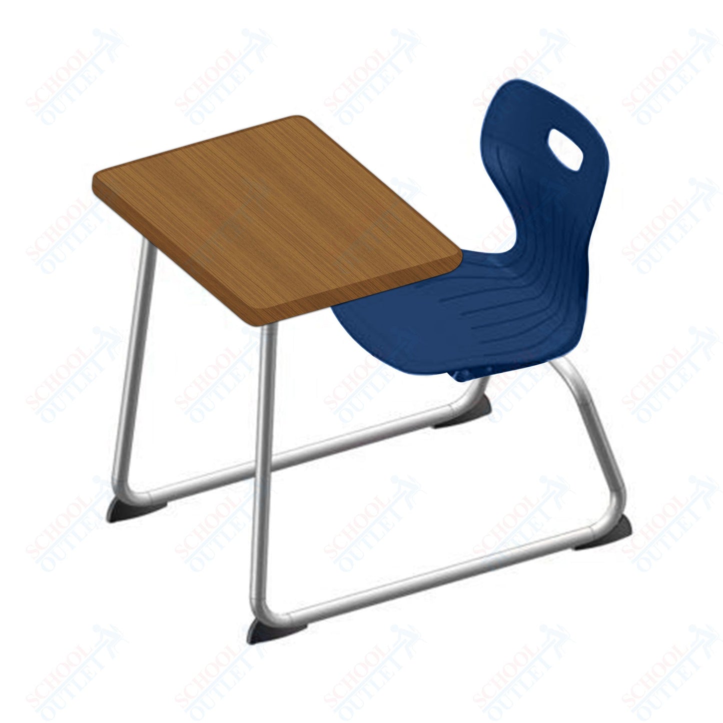 USA Capitol Euroflex 16" Seat Height Sled Combo Desks with HPL Top, no Bookrack (USC-3006HPCL)