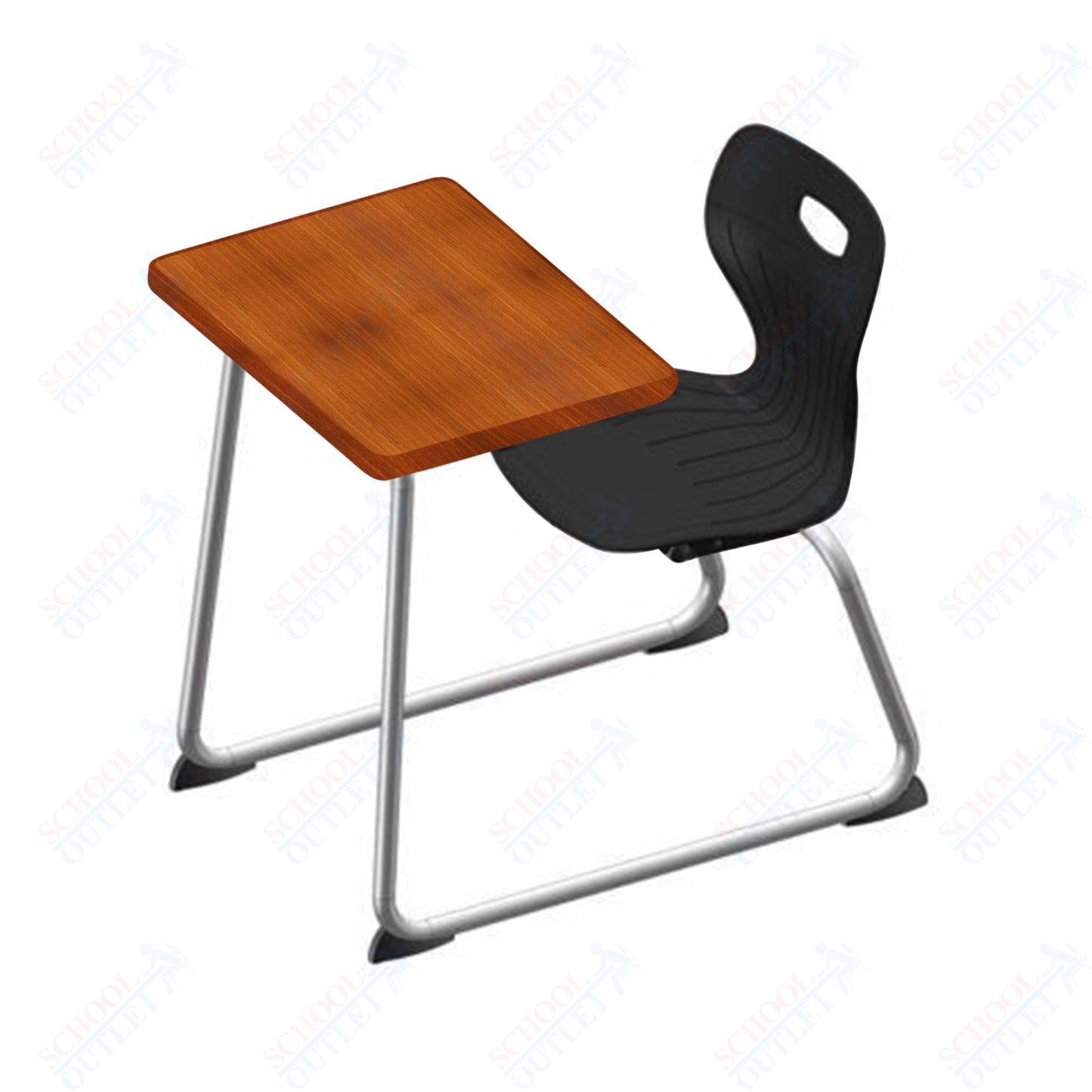 USA Capitol Euroflex 14" Seat Height Sled Combo Desks with Book Basket Hard Palstic Top (USC-3014HP)