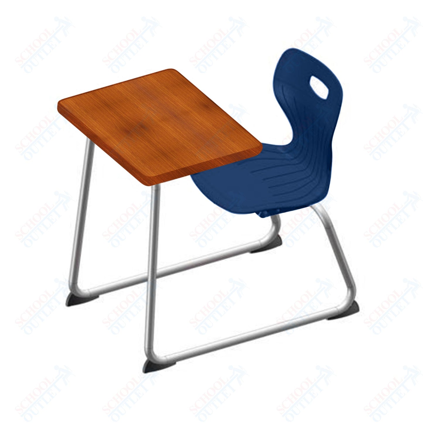 USA Capitol Euroflex 14" Seat Height Sled Combo Desks with Book Basket Hard Palstic Top (USC-3014HP)