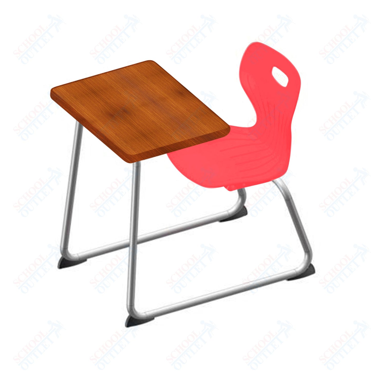 USA Capitol Euroflex 14" Seat Height Sled Combo Desks with Book Basket Hard Palstic Top (USC-3014HP)