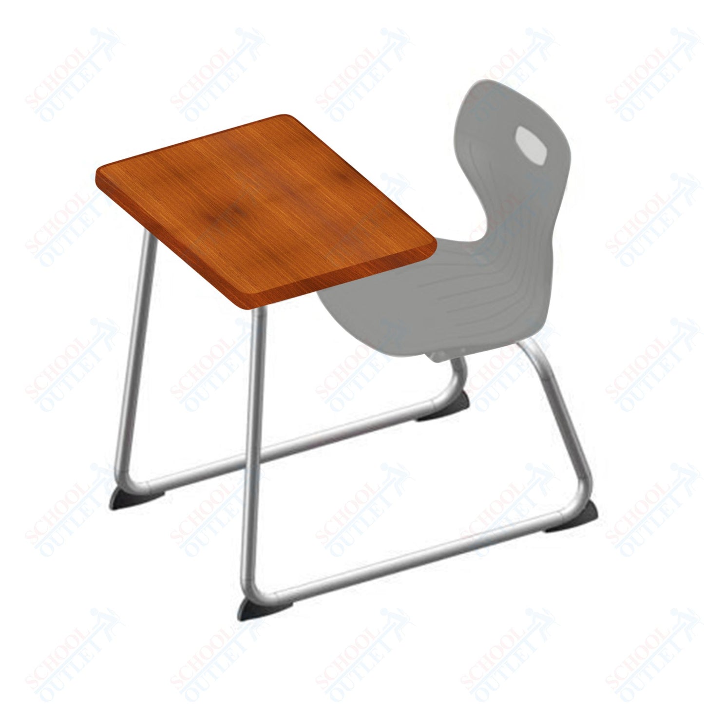 USA Capitol Euroflex 14" Seat Height Sled Combo Desks with Book Basket Hard Palstic Top (USC-3014HP)