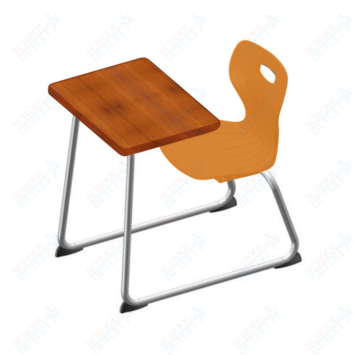 USA Capitol Euroflex 14" Seat Height Sled Combo Desks with Book Basket Hard Palstic Top (USC-3014HP)