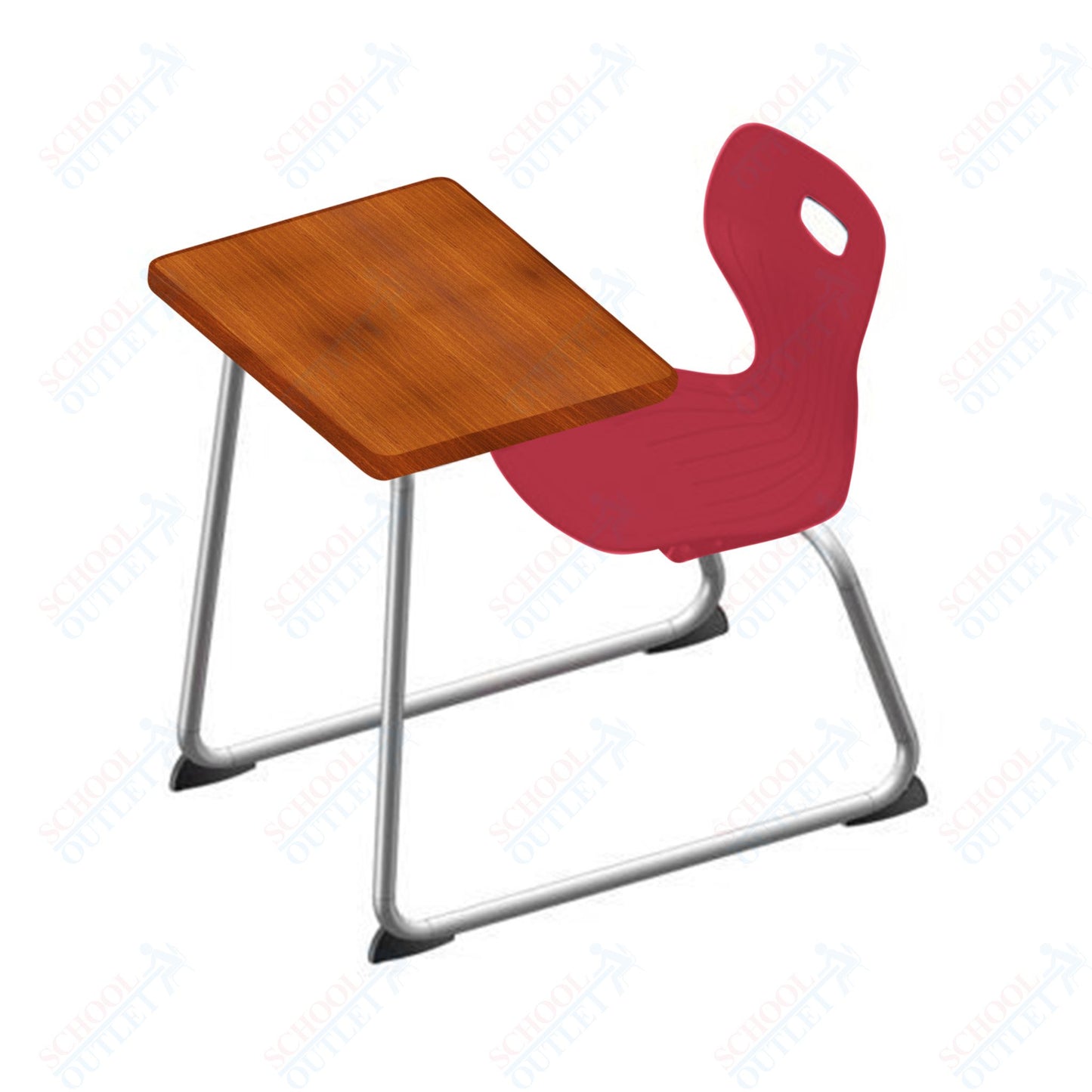 USA Capitol Euroflex 14" Seat Height Sled Combo Desks with Book Basket Hard Palstic Top (USC-3014HP)