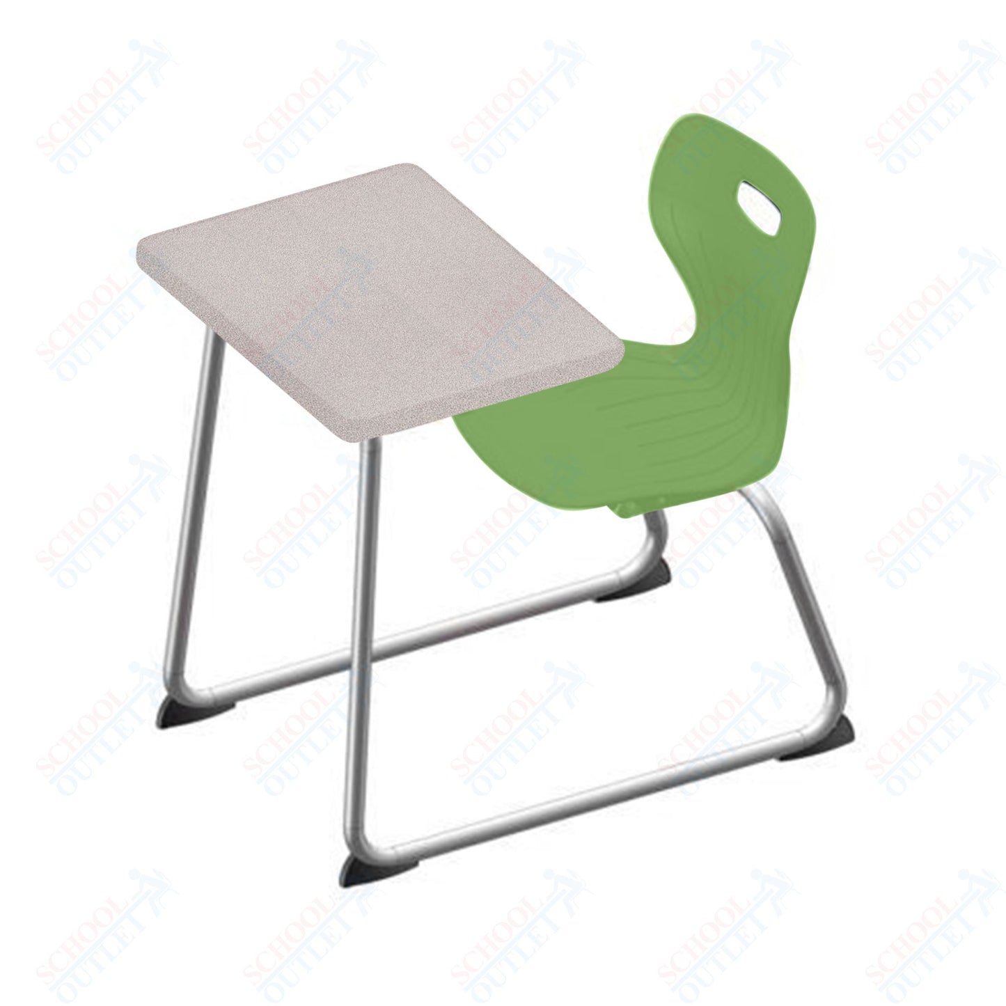 USA Capitol Euroflex 14" Seat Height Sled Combo Desks with Book Basket Hard Palstic Top (USC-3014HP)