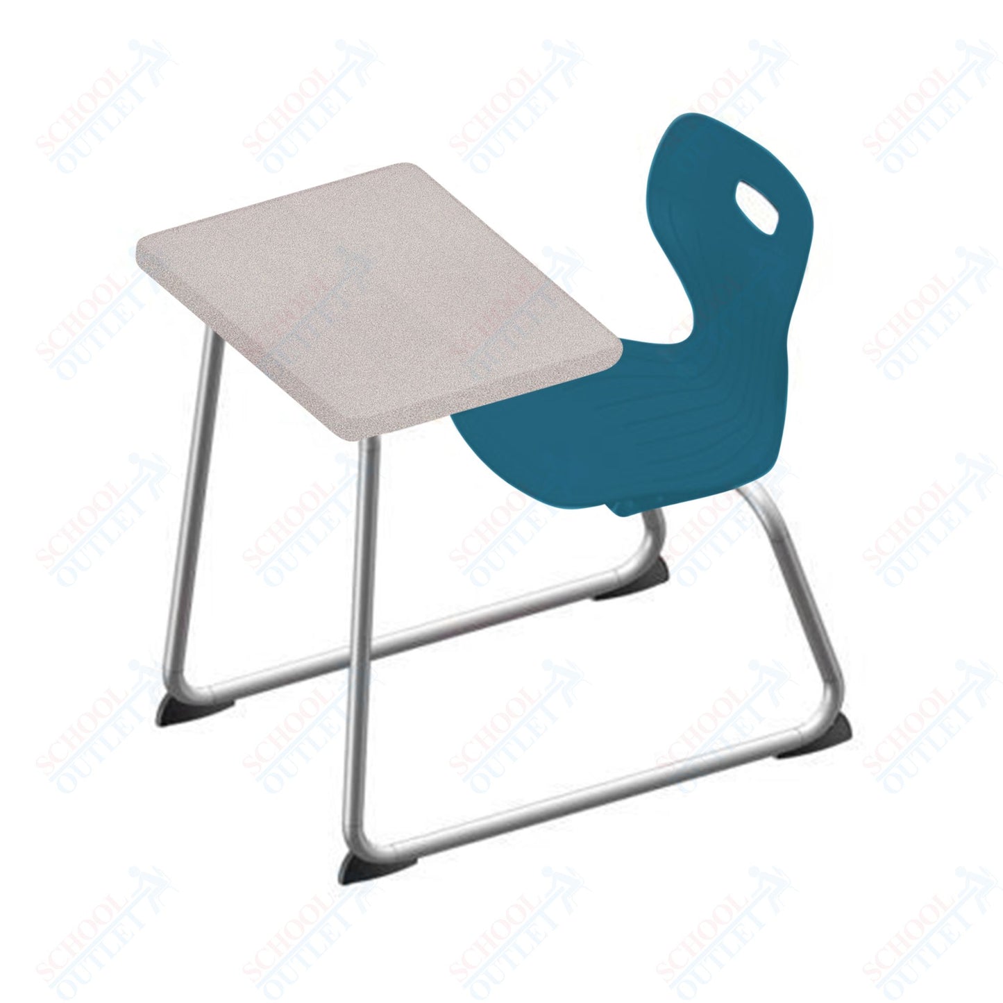 USA Capitol Euroflex 14" Seat Height Sled Combo Desks with Book Basket Hard Palstic Top (USC-3014HP)