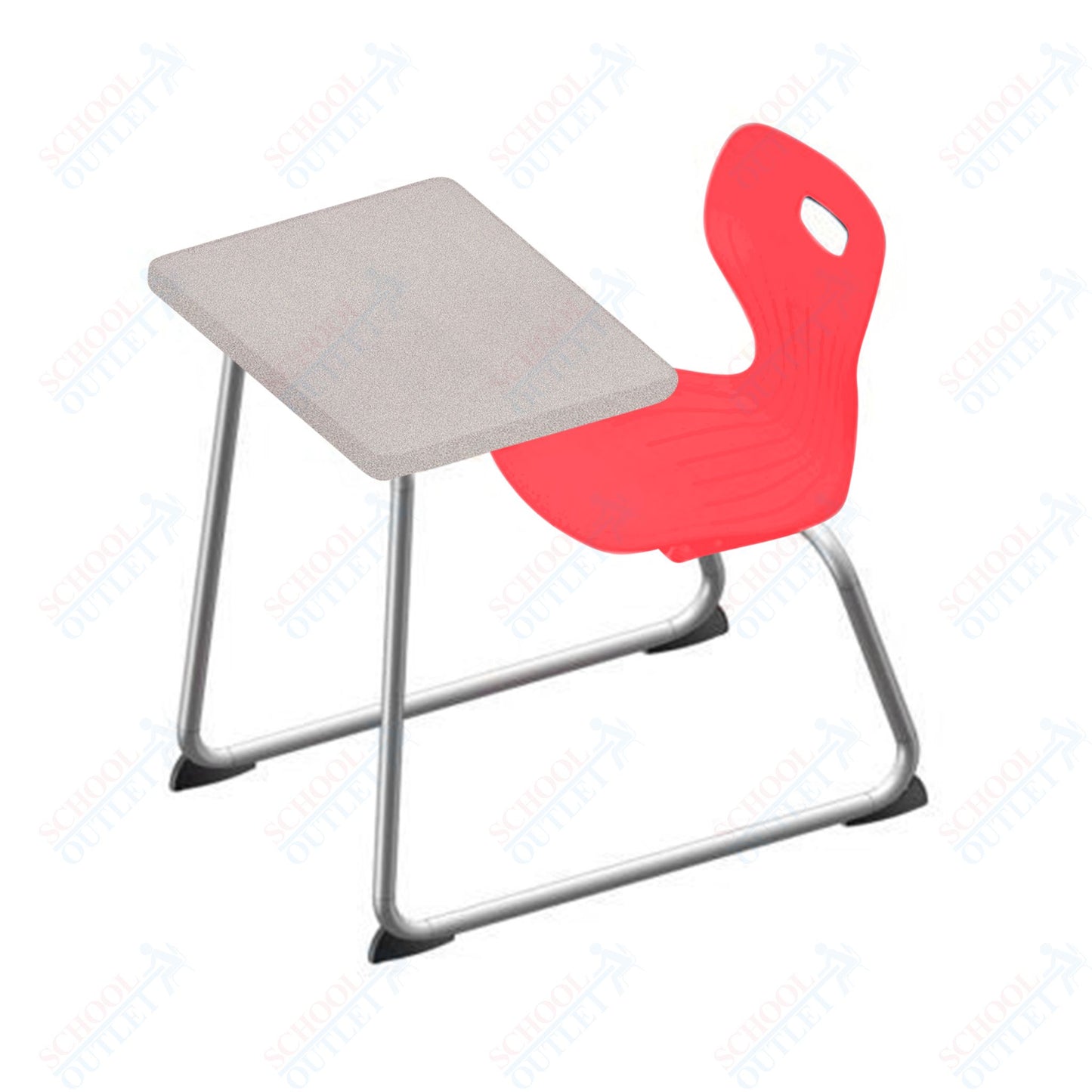 USA Capitol Euroflex 14" Seat Height Sled Combo Desks with Book Basket Hard Palstic Top (USC-3014HP)