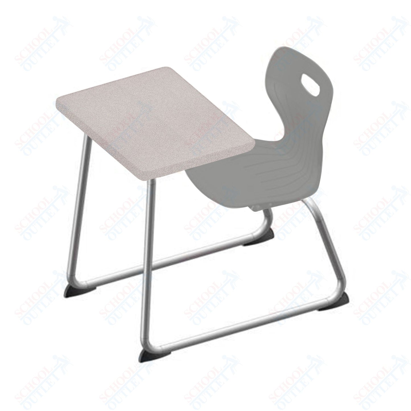 USA Capitol Euroflex 14" Seat Height Sled Combo Desks with Book Basket Hard Palstic Top (USC-3014HP)