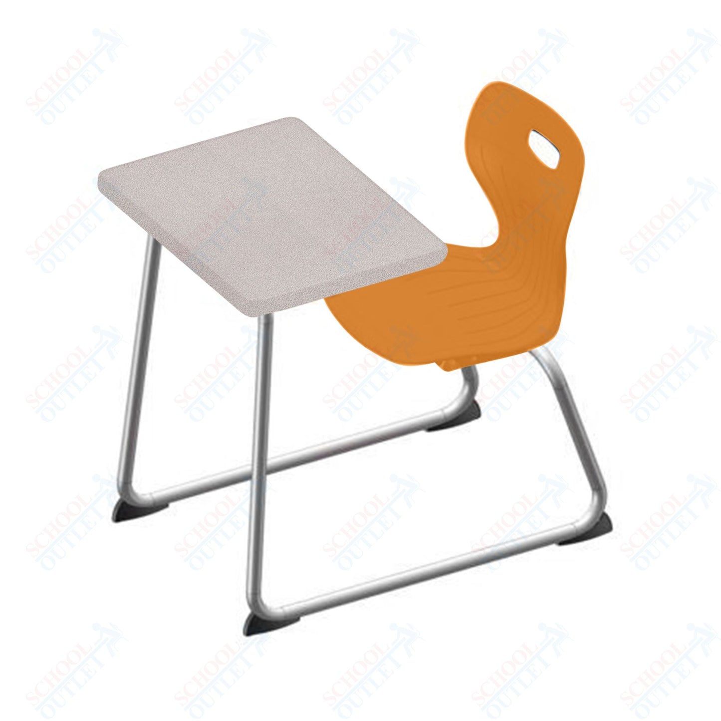 USA Capitol Euroflex 14" Seat Height Sled Combo Desks with Book Basket Hard Palstic Top (USC-3014HP)