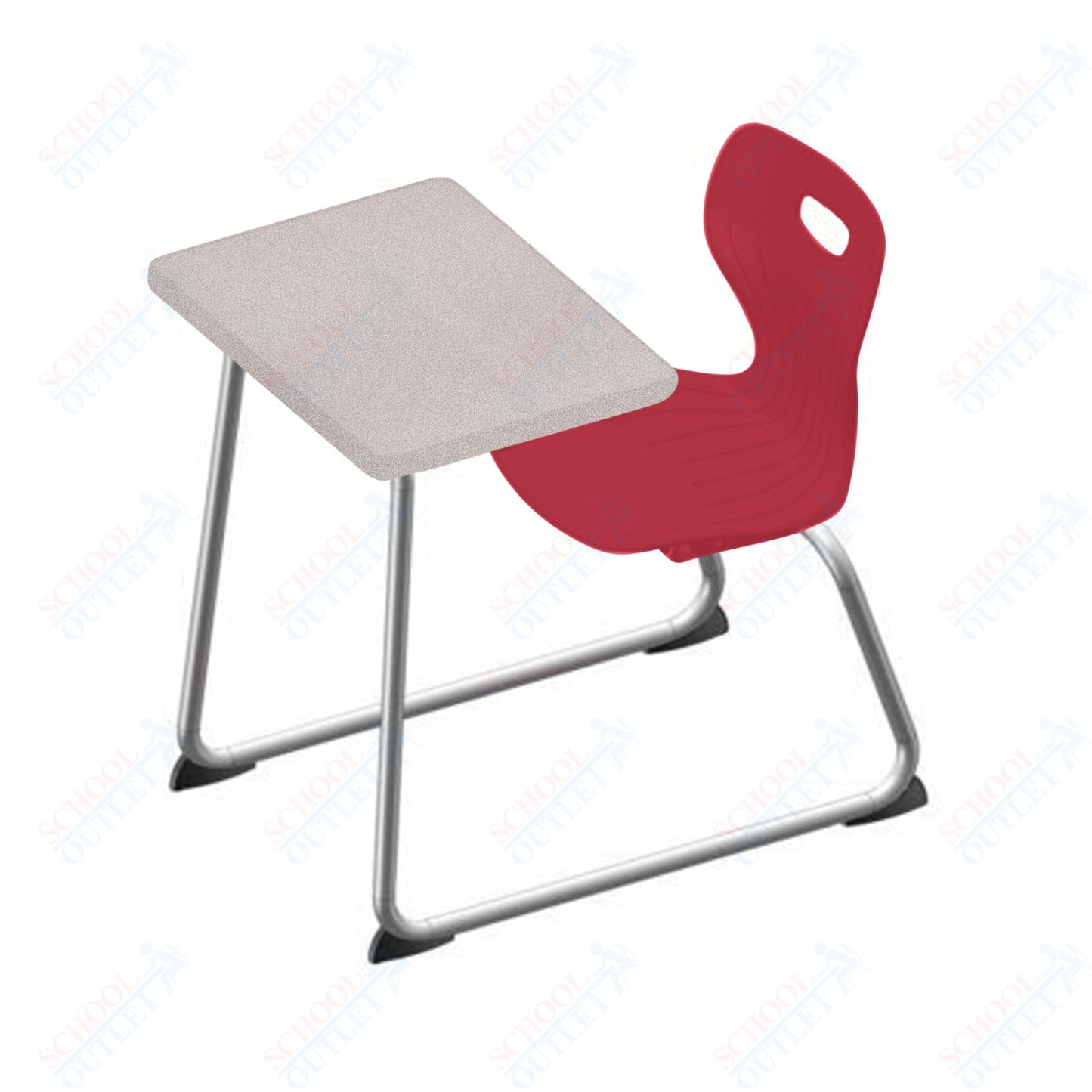 USA Capitol Euroflex 14" Seat Height Sled Combo Desks with Book Basket Hard Palstic Top (USC-3014HP)