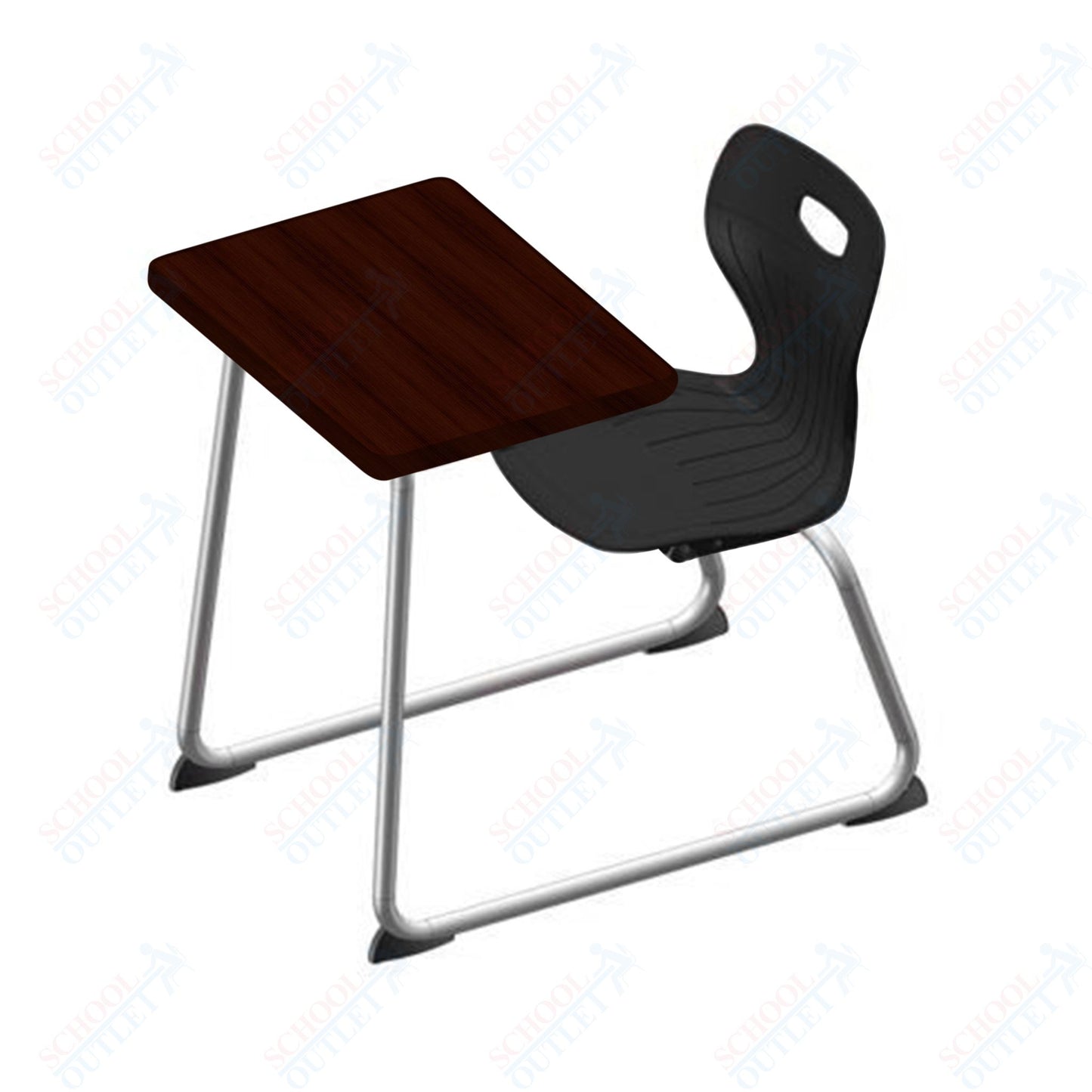 USA Capitol Euroflex 14" Seat Height Sled Combo Desks with Book Basket Hard Palstic Top (USC-3014HP)