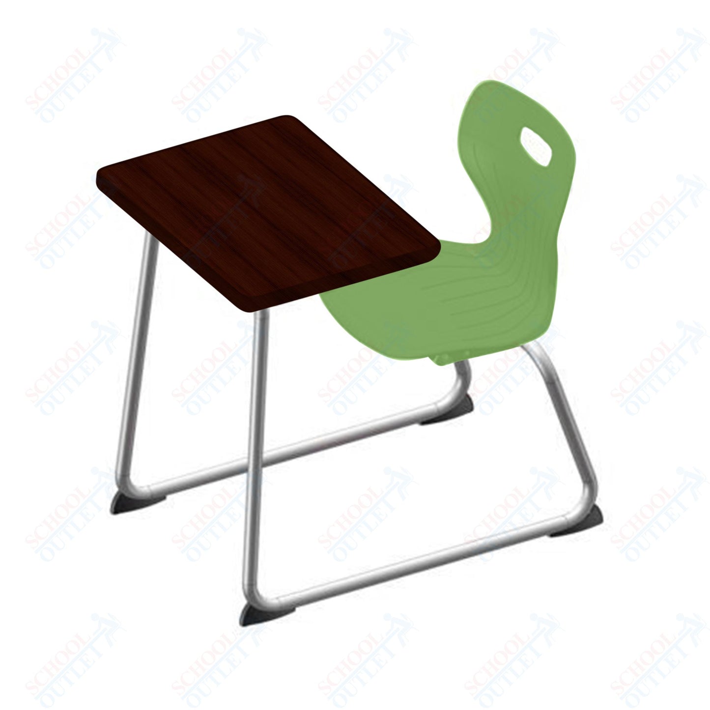 USA Capitol Euroflex 14" Seat Height Sled Combo Desks with Book Basket Hard Palstic Top (USC-3014HP)