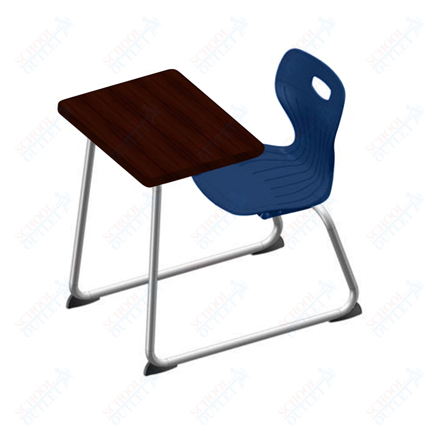 USA Capitol Euroflex 14" Seat Height Sled Combo Desks with Book Basket Hard Palstic Top (USC-3014HP)