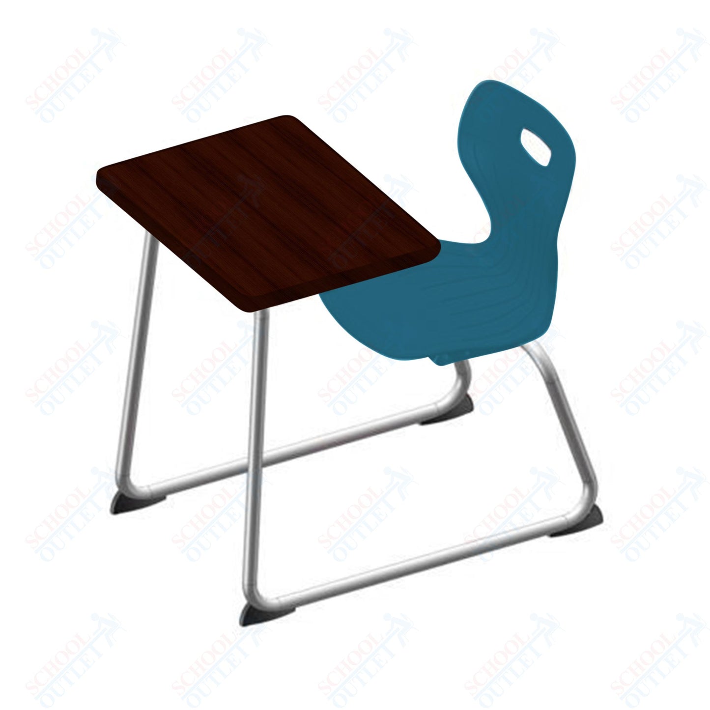 USA Capitol Euroflex 14" Seat Height Sled Combo Desks with Book Basket Hard Palstic Top (USC-3014HP)