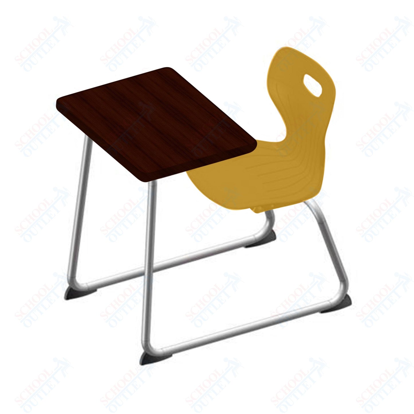 USA Capitol Euroflex 14" Seat Height Sled Combo Desks with Book Basket Hard Palstic Top (USC-3014HP)