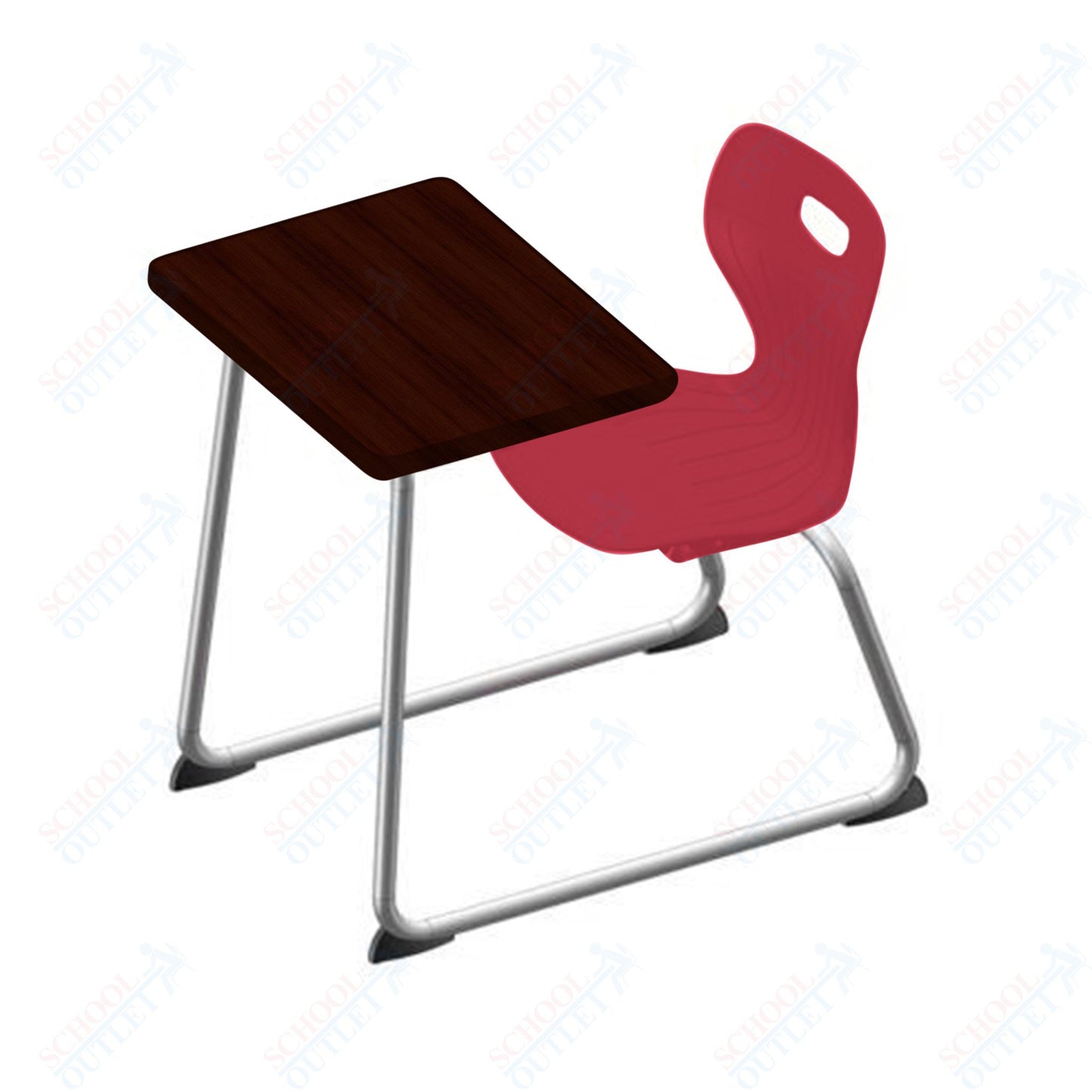 USA Capitol Euroflex 14" Seat Height Sled Combo Desks with Book Basket Hard Palstic Top (USC-3014HP)