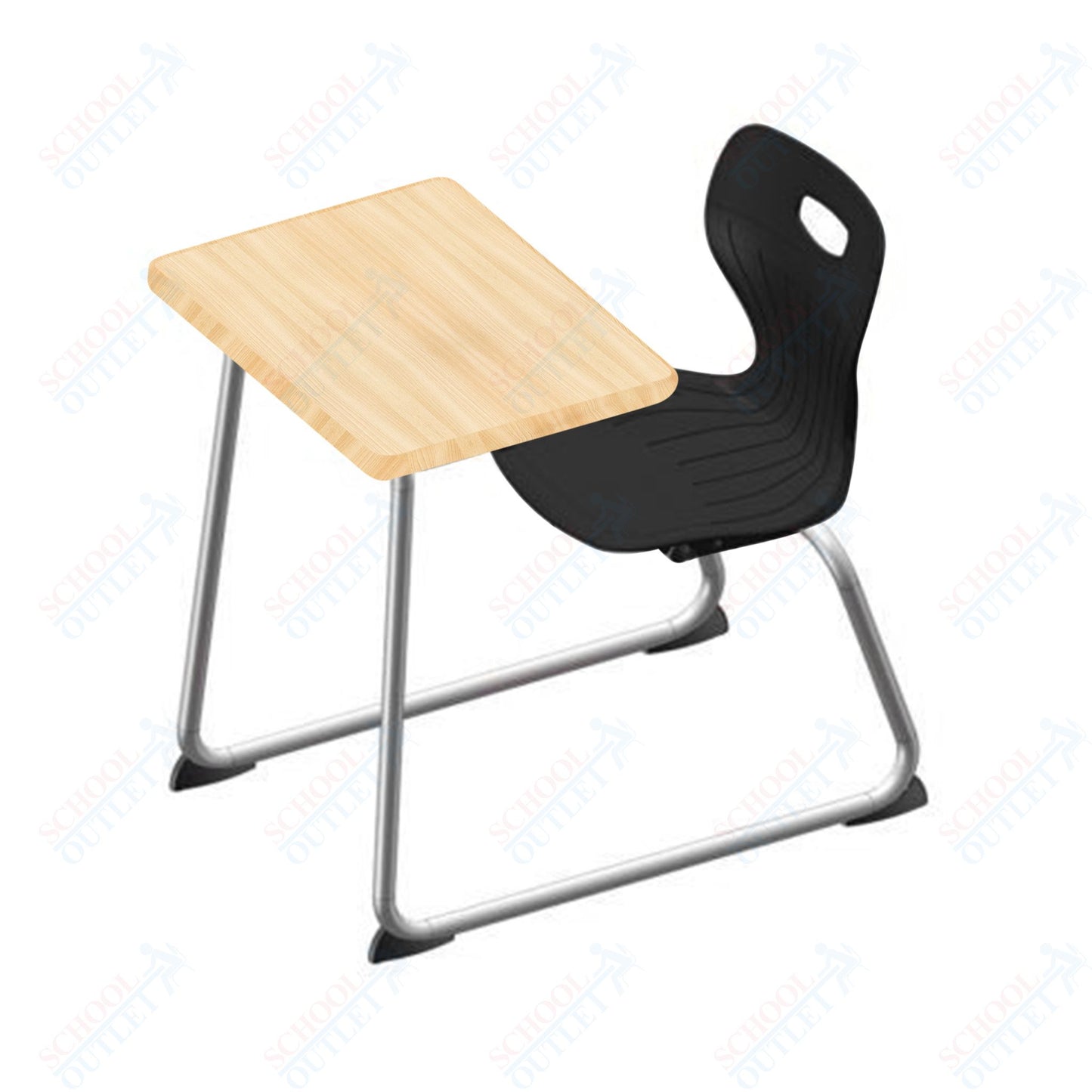 USA Capitol Euroflex 14" Seat Height Sled Combo Desks with Book Basket Hard Palstic Top (USC-3014HP)