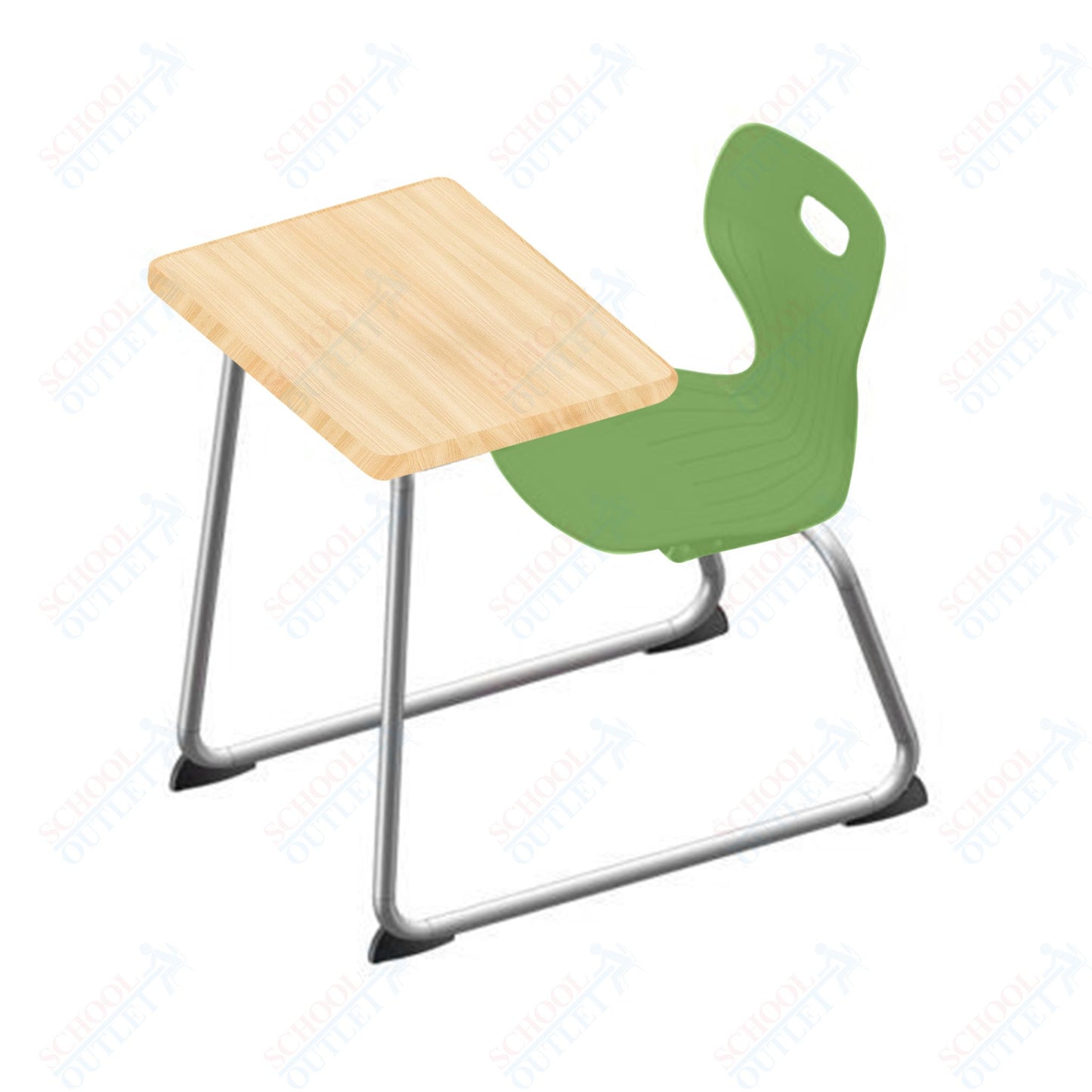 USA Capitol Euroflex 14" Seat Height Sled Combo Desks with Book Basket Hard Palstic Top (USC-3014HP)