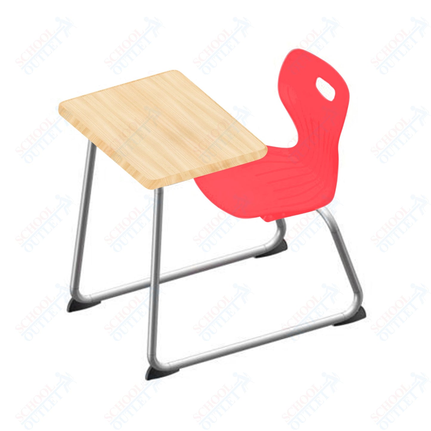 USA Capitol Euroflex 14" Seat Height Sled Combo Desks with Book Basket Hard Palstic Top (USC-3014HP)