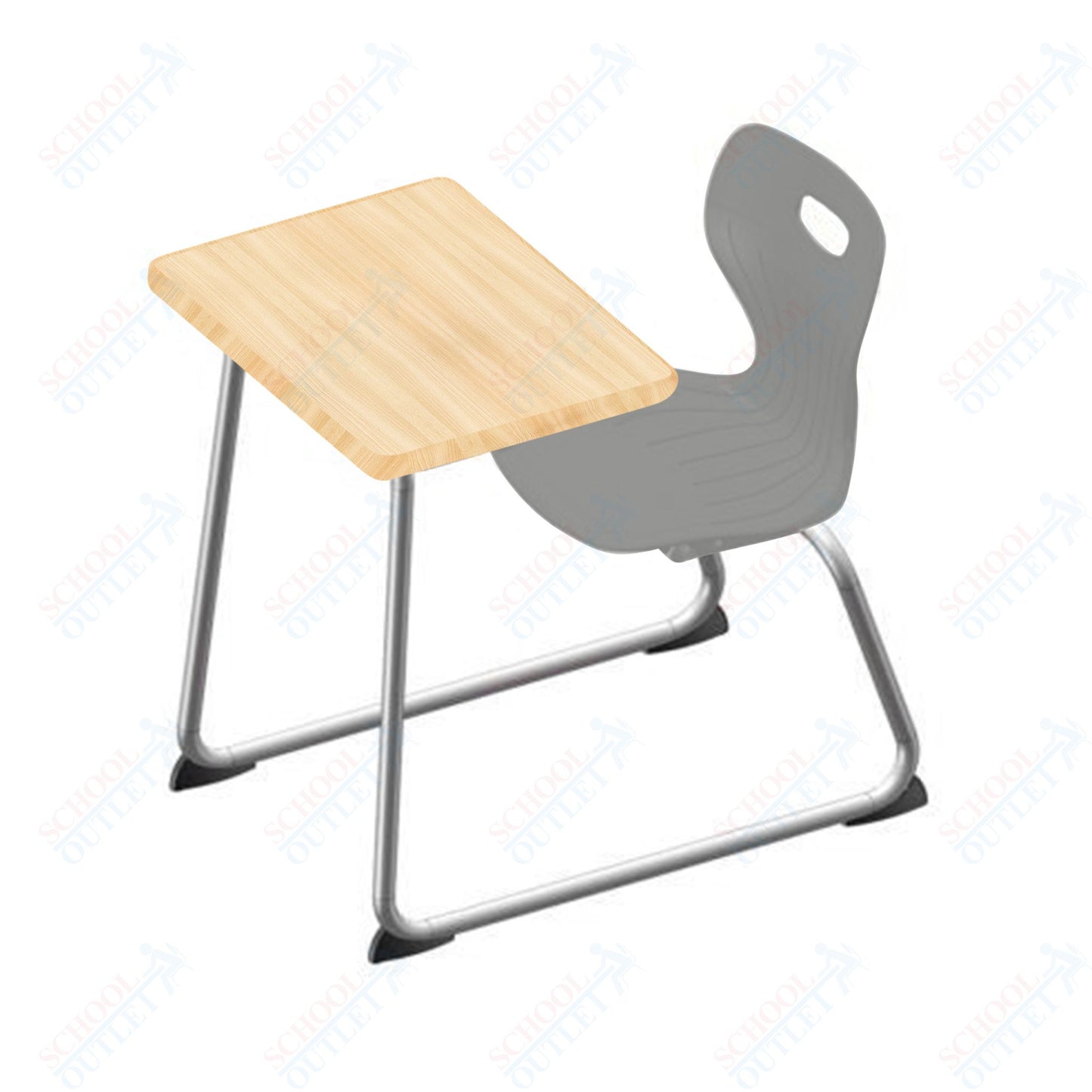 USA Capitol Euroflex 14" Seat Height Sled Combo Desks with Book Basket Hard Palstic Top (USC-3014HP)