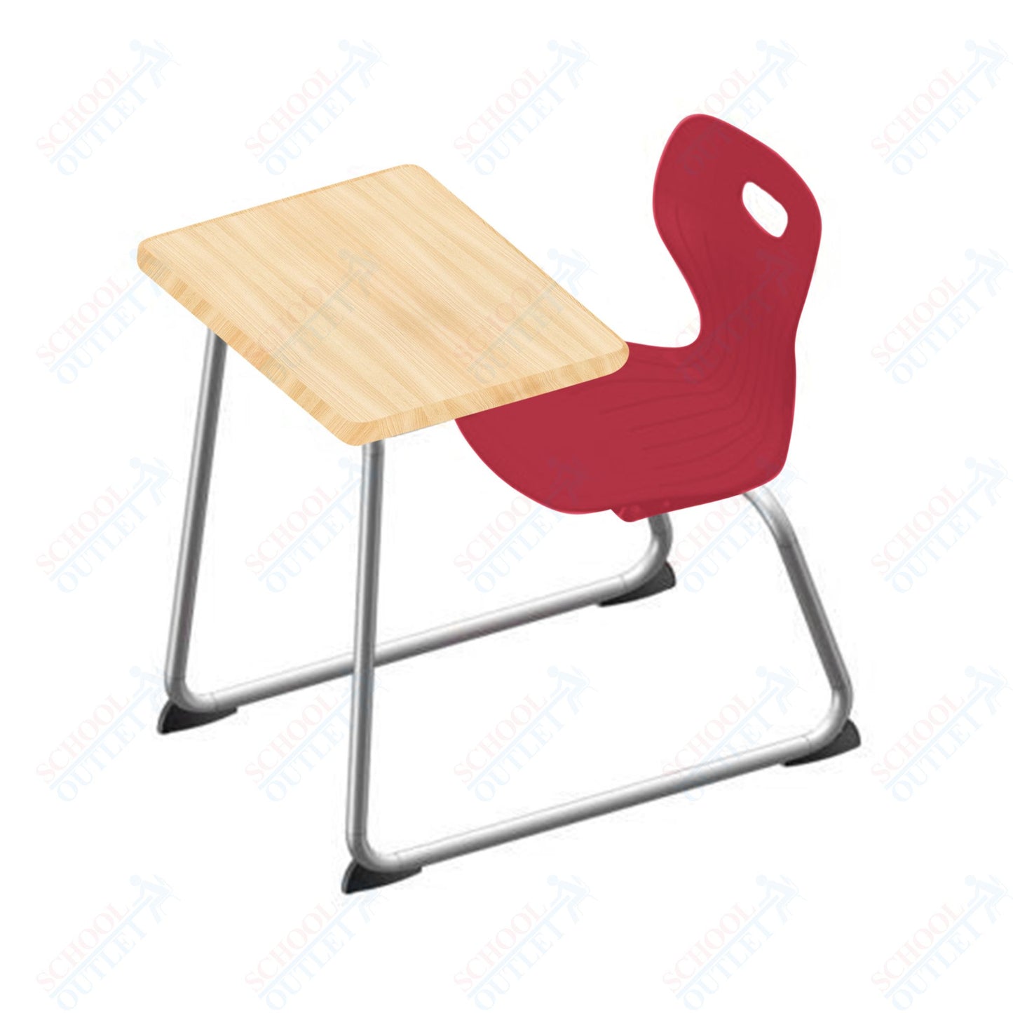 USA Capitol Euroflex 14" Seat Height Sled Combo Desks with Book Basket Hard Palstic Top (USC-3014HP)