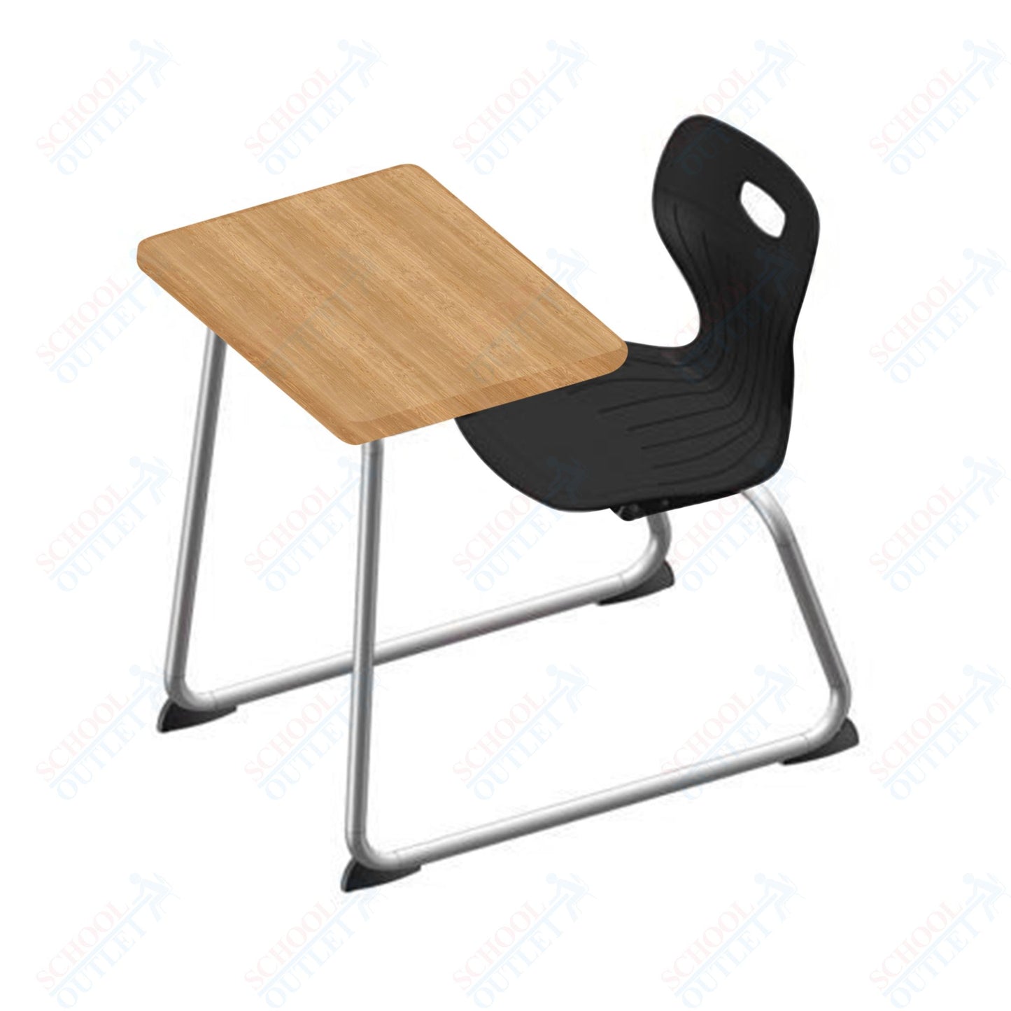 USA Capitol Euroflex 14" Seat Height Sled Combo Desks with Book Basket Hard Palstic Top (USC-3014HP)