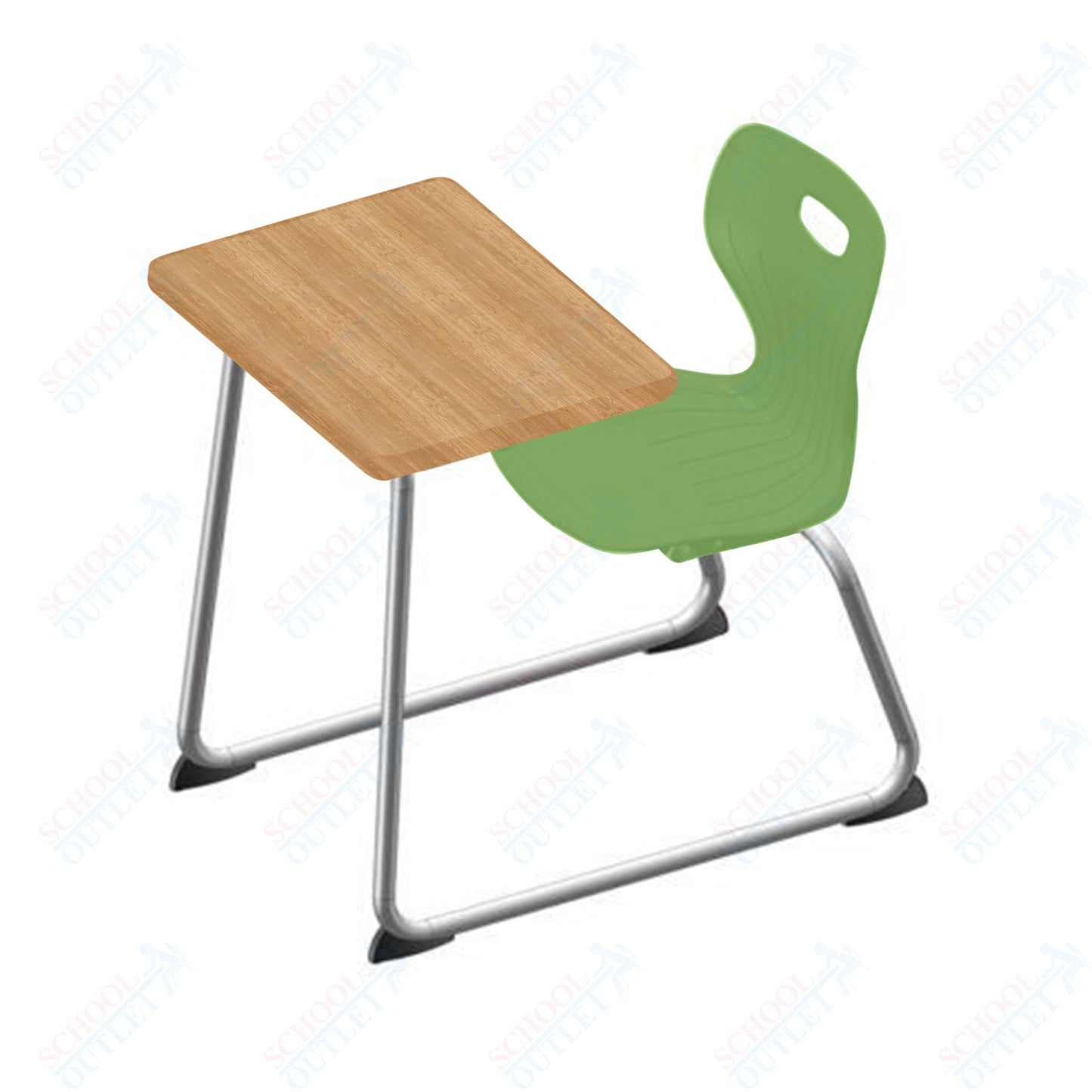 USA Capitol Euroflex 14" Seat Height Sled Combo Desks with Book Basket Hard Palstic Top (USC-3014HP)