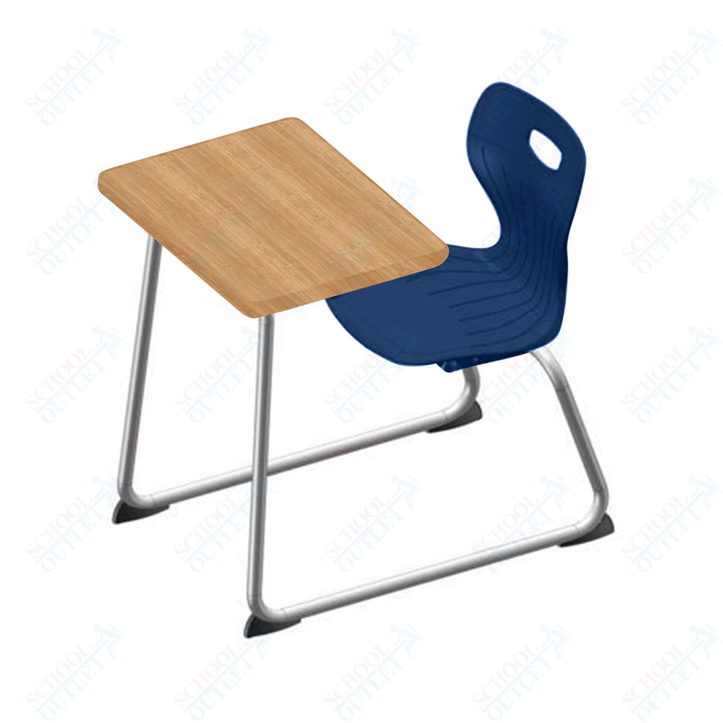 USA Capitol Euroflex 14" Seat Height Sled Combo Desks with Book Basket Hard Palstic Top (USC-3014HP)