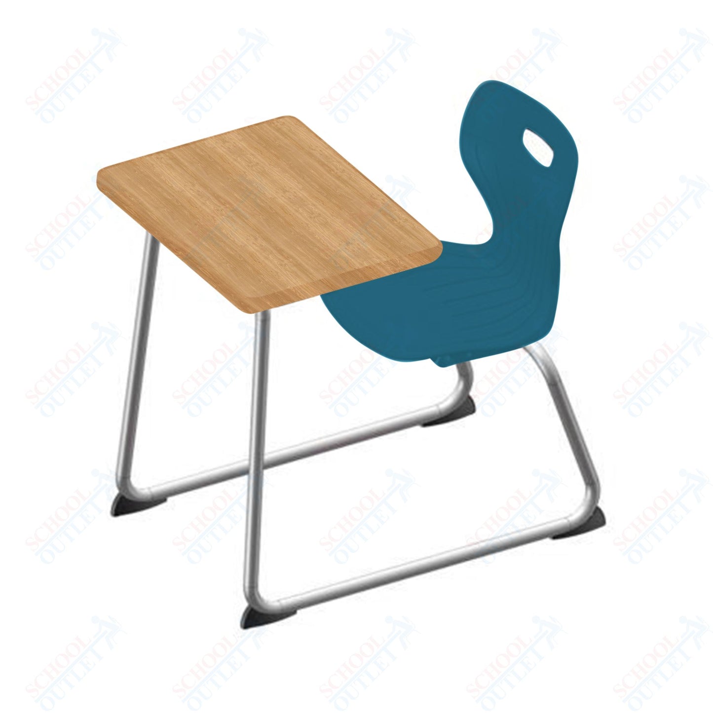 USA Capitol Euroflex 14" Seat Height Sled Combo Desks with Book Basket Hard Palstic Top (USC-3014HP)