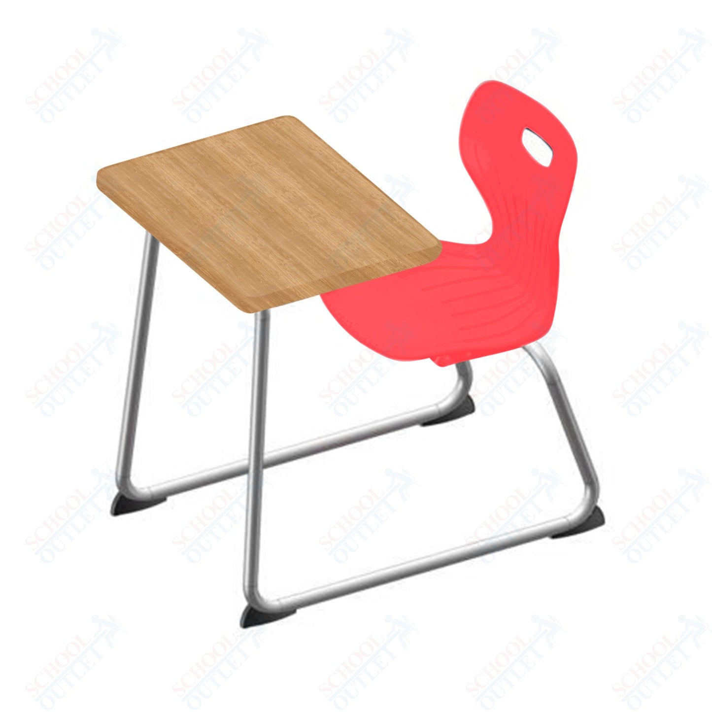 USA Capitol Euroflex 14" Seat Height Sled Combo Desks with Book Basket Hard Palstic Top (USC-3014HP)