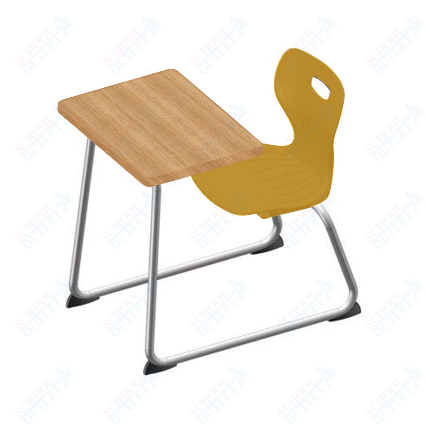 USA Capitol Euroflex 14" Seat Height Sled Combo Desks with Book Basket Hard Palstic Top (USC-3014HP)