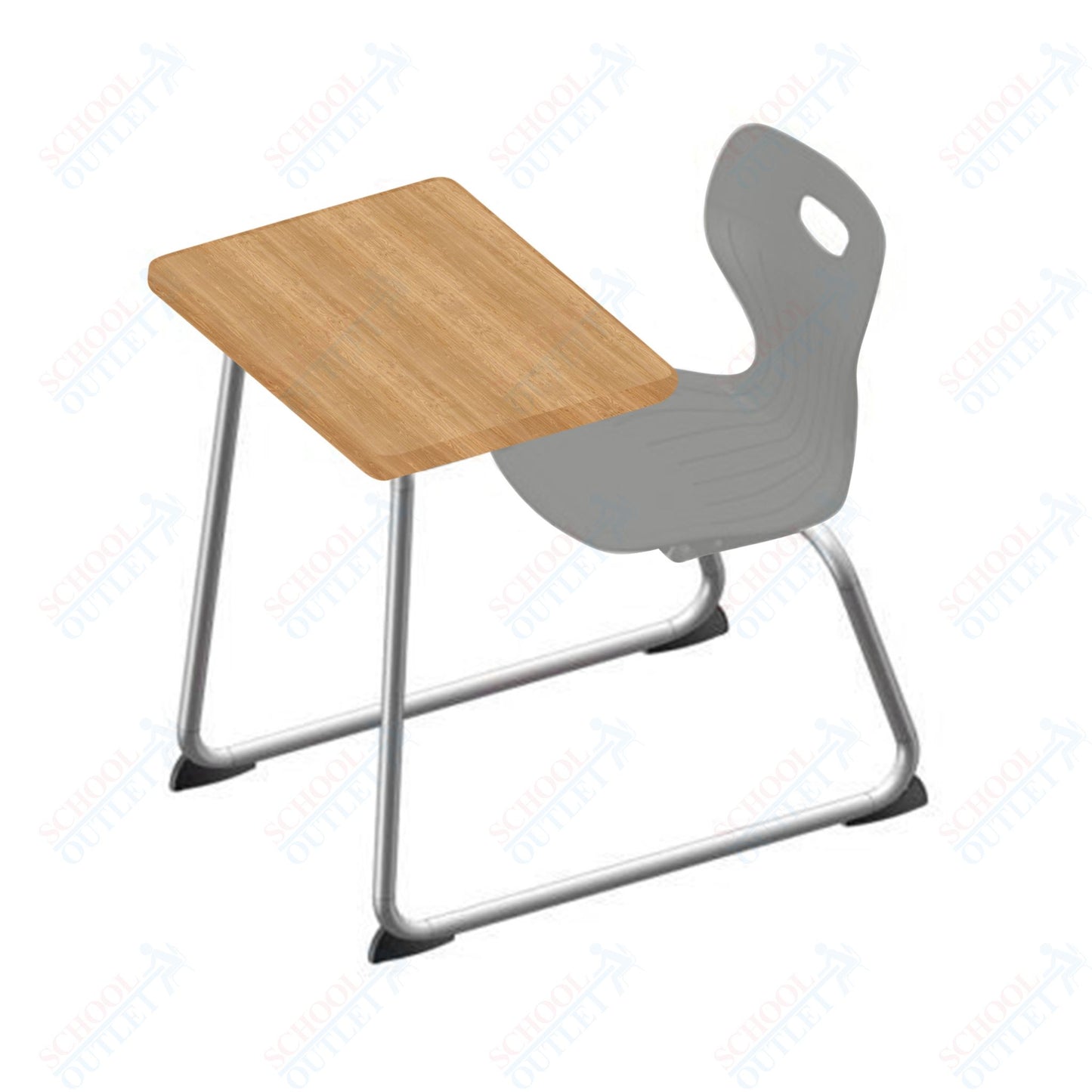 USA Capitol Euroflex 14" Seat Height Sled Combo Desks with Book Basket Hard Palstic Top (USC-3014HP)