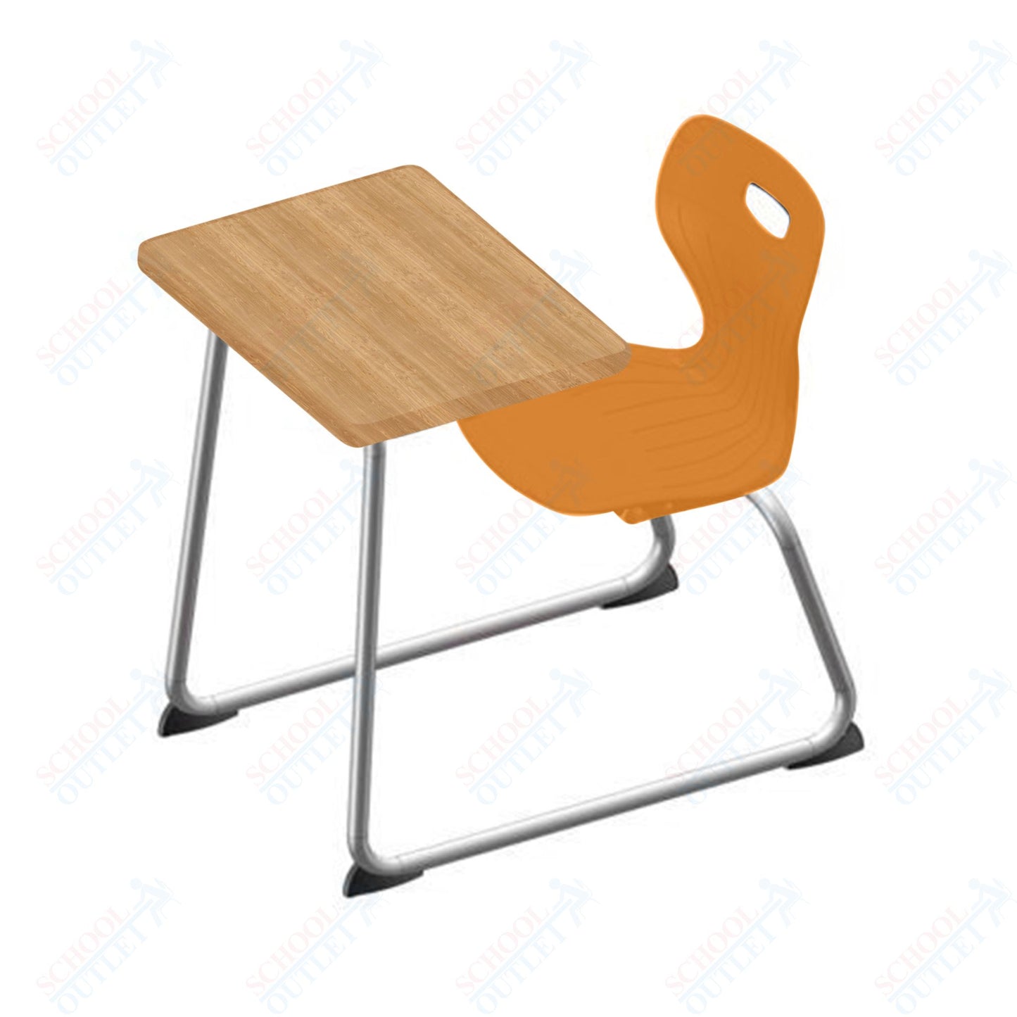 USA Capitol Euroflex 14" Seat Height Sled Combo Desks with Book Basket Hard Palstic Top (USC-3014HP)