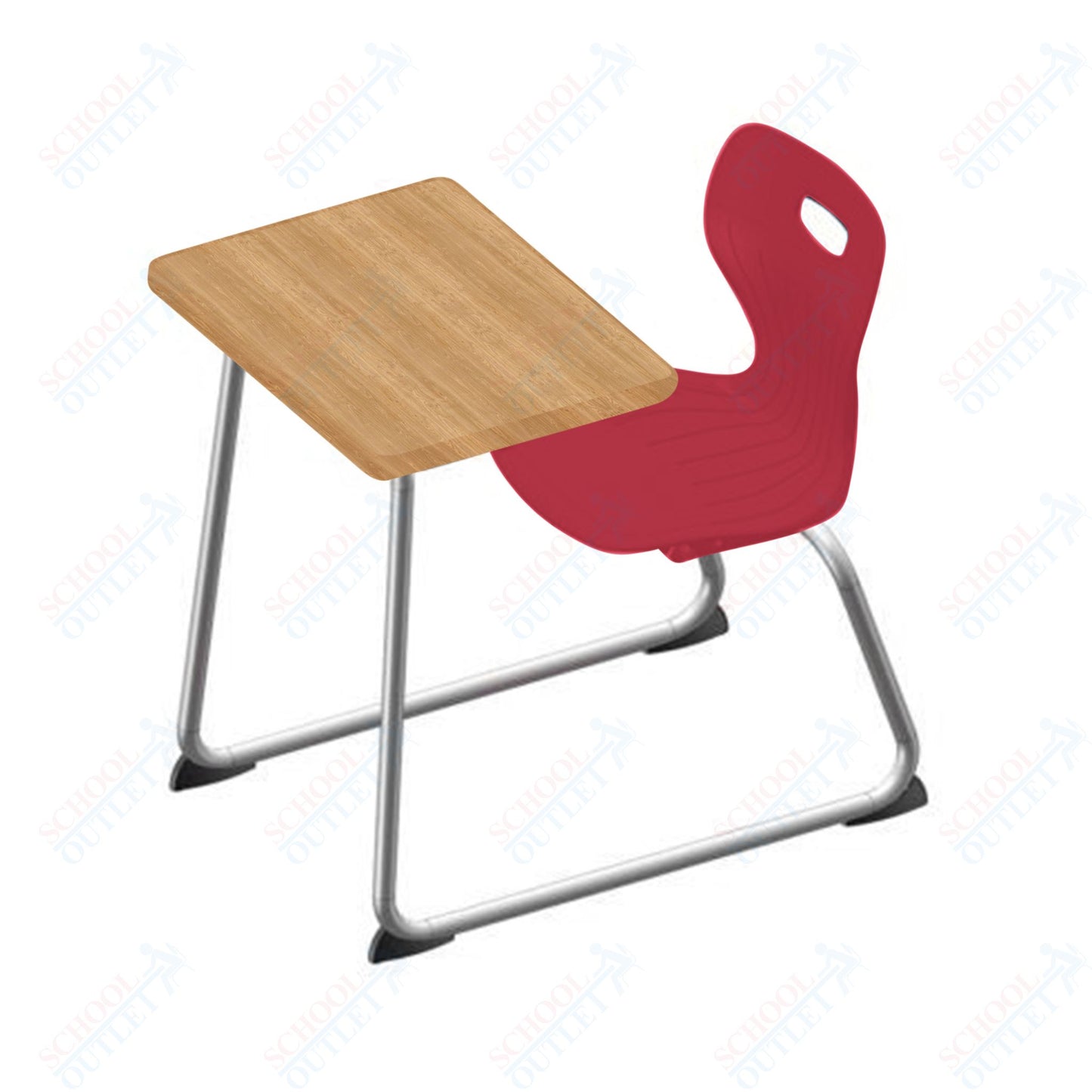 USA Capitol Euroflex 14" Seat Height Sled Combo Desks with Book Basket Hard Palstic Top (USC-3014HP)