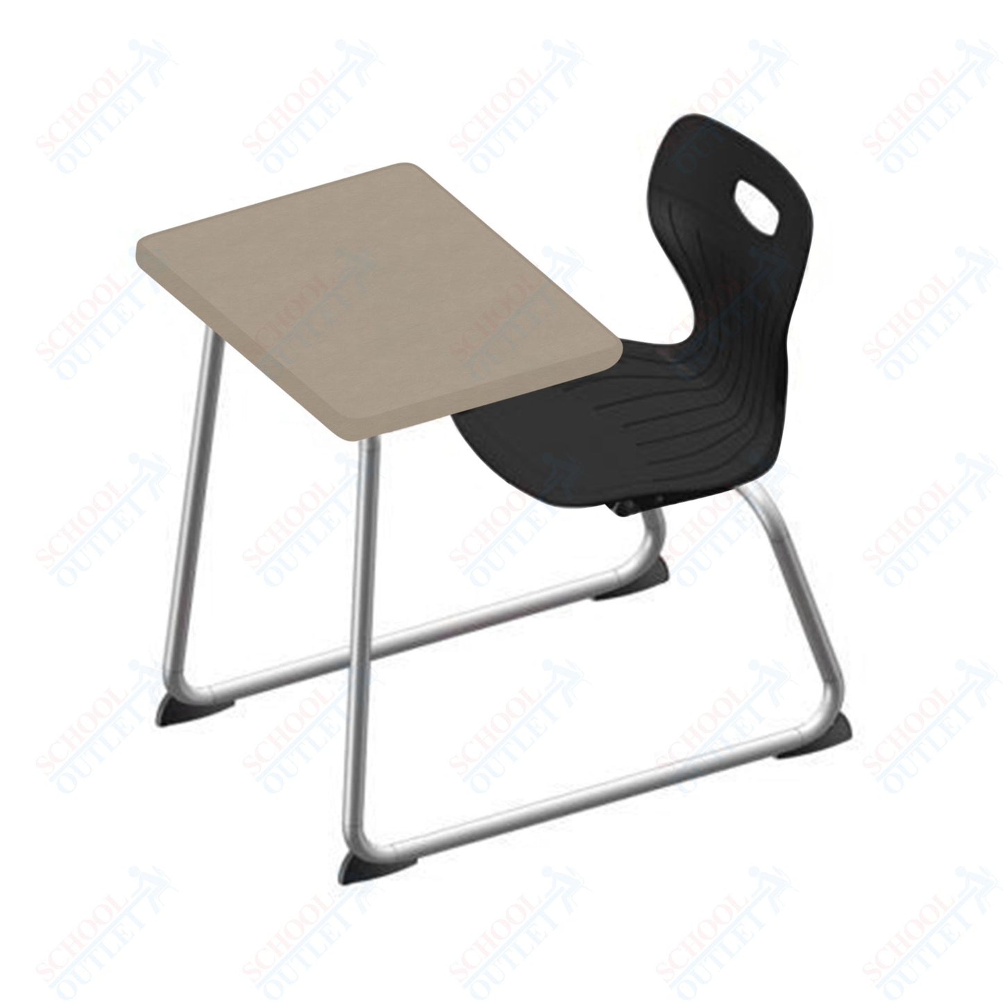 USA Capitol Euroflex 14" Seat Height Sled Combo Desks with Book Basket Hard Palstic Top (USC-3014HP)