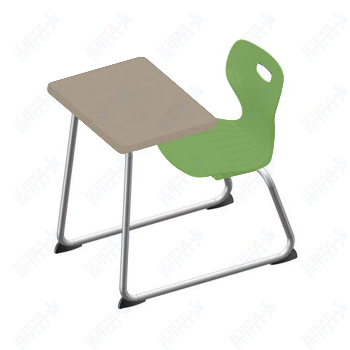 USA Capitol Euroflex 14" Seat Height Sled Combo Desks with Book Basket Hard Palstic Top (USC-3014HP)