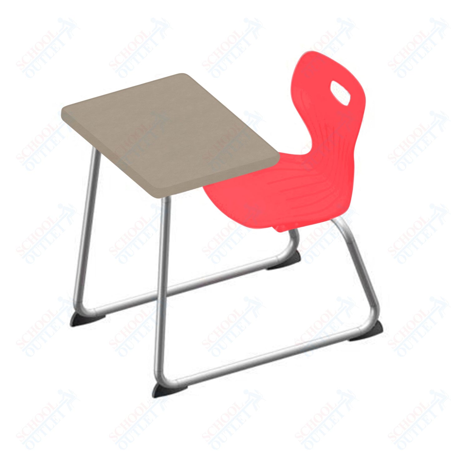 USA Capitol Euroflex 14" Seat Height Sled Combo Desks with Book Basket Hard Palstic Top (USC-3014HP)