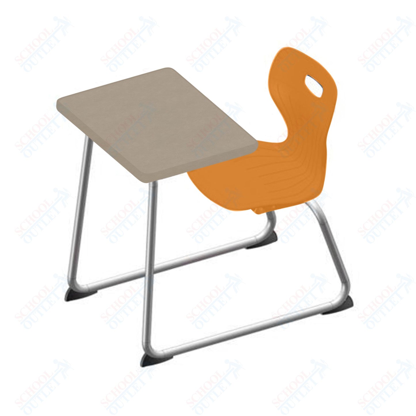 USA Capitol Euroflex 14" Seat Height Sled Combo Desks with Book Basket Hard Palstic Top (USC-3014HP)