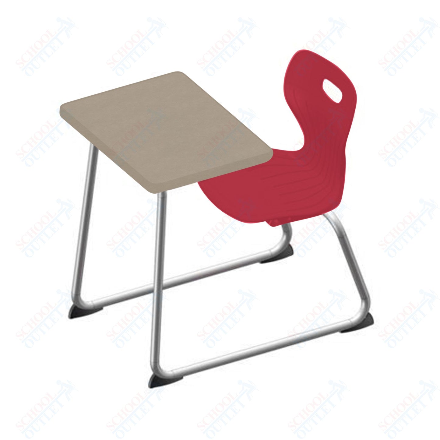 USA Capitol Euroflex 14" Seat Height Sled Combo Desks with Book Basket Hard Palstic Top (USC-3014HP)