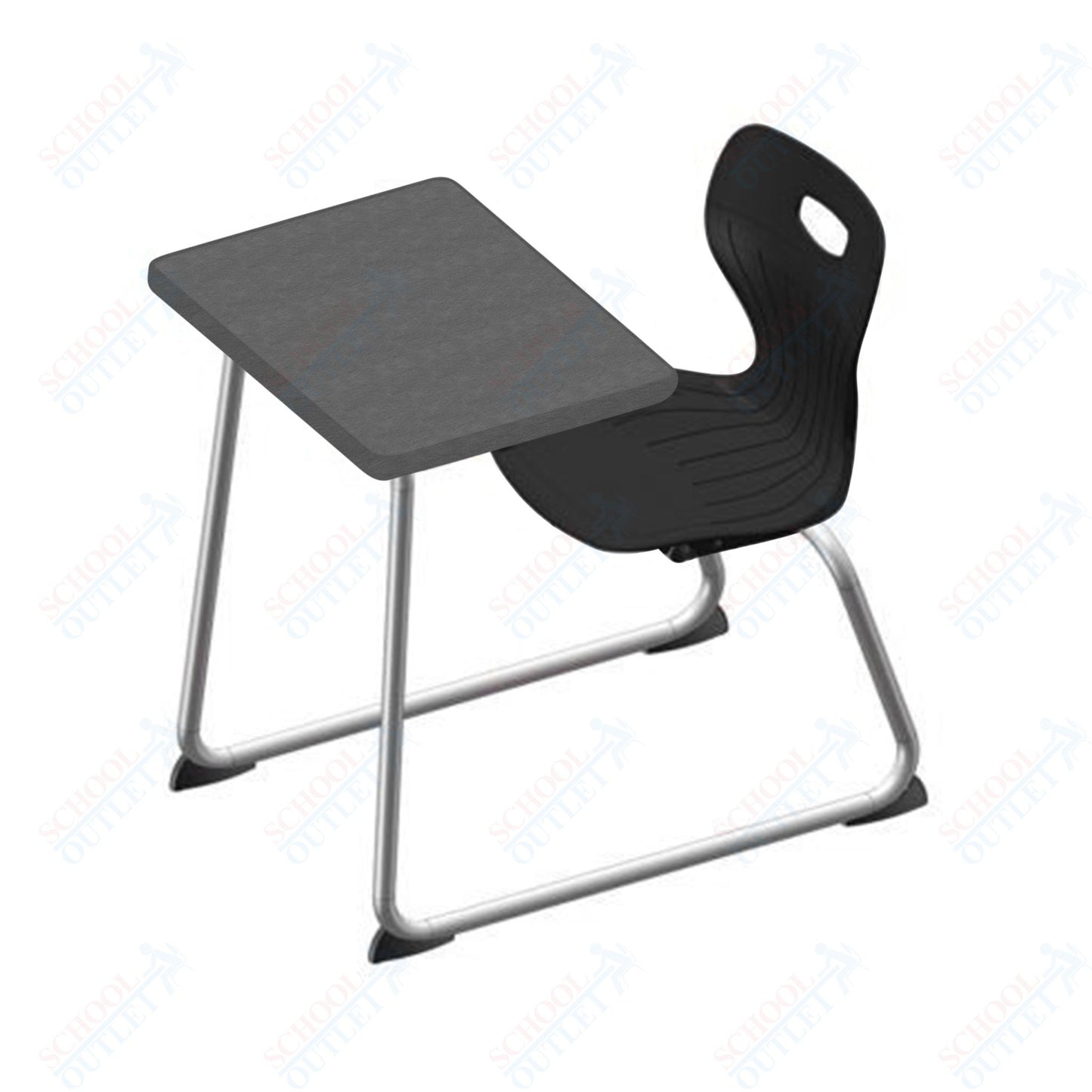 USA Capitol Euroflex 14" Seat Height Sled Combo Desks with Book Basket Hard Palstic Top (USC-3014HP)